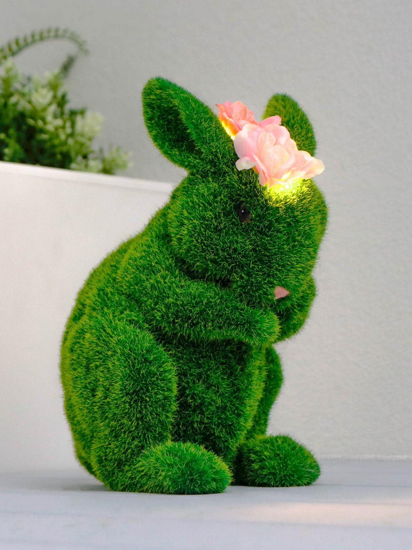 Product photograph of Gardenwize Green Flock Spring Rabbit Cleaning Face from very.co.uk