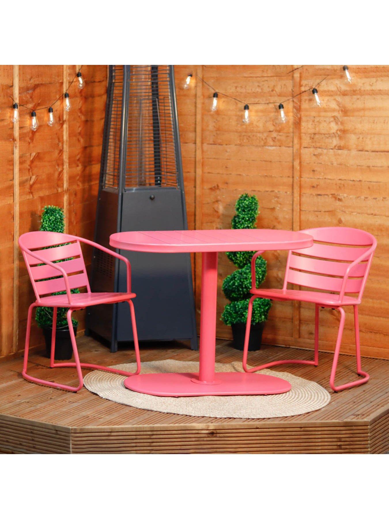Product photograph of Gardenwize Iris Bistro Set Pink from very.co.uk
