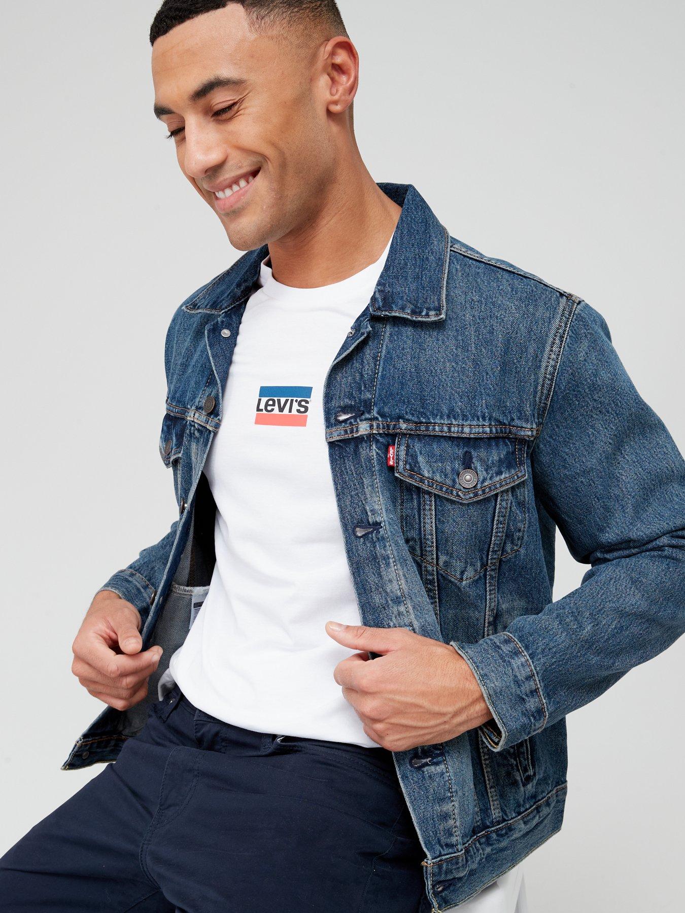 Long denim jacket clearance levis