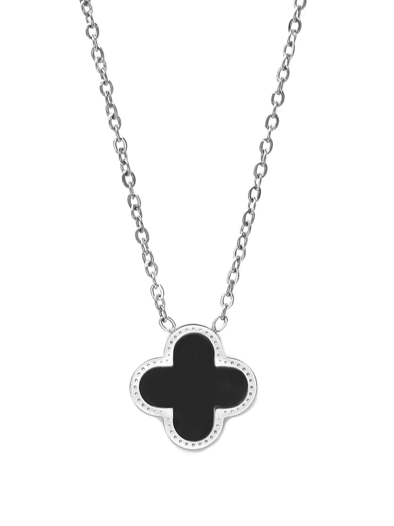 undefined Luck Collection Necklace - Stainless Steel (Silver & Black)