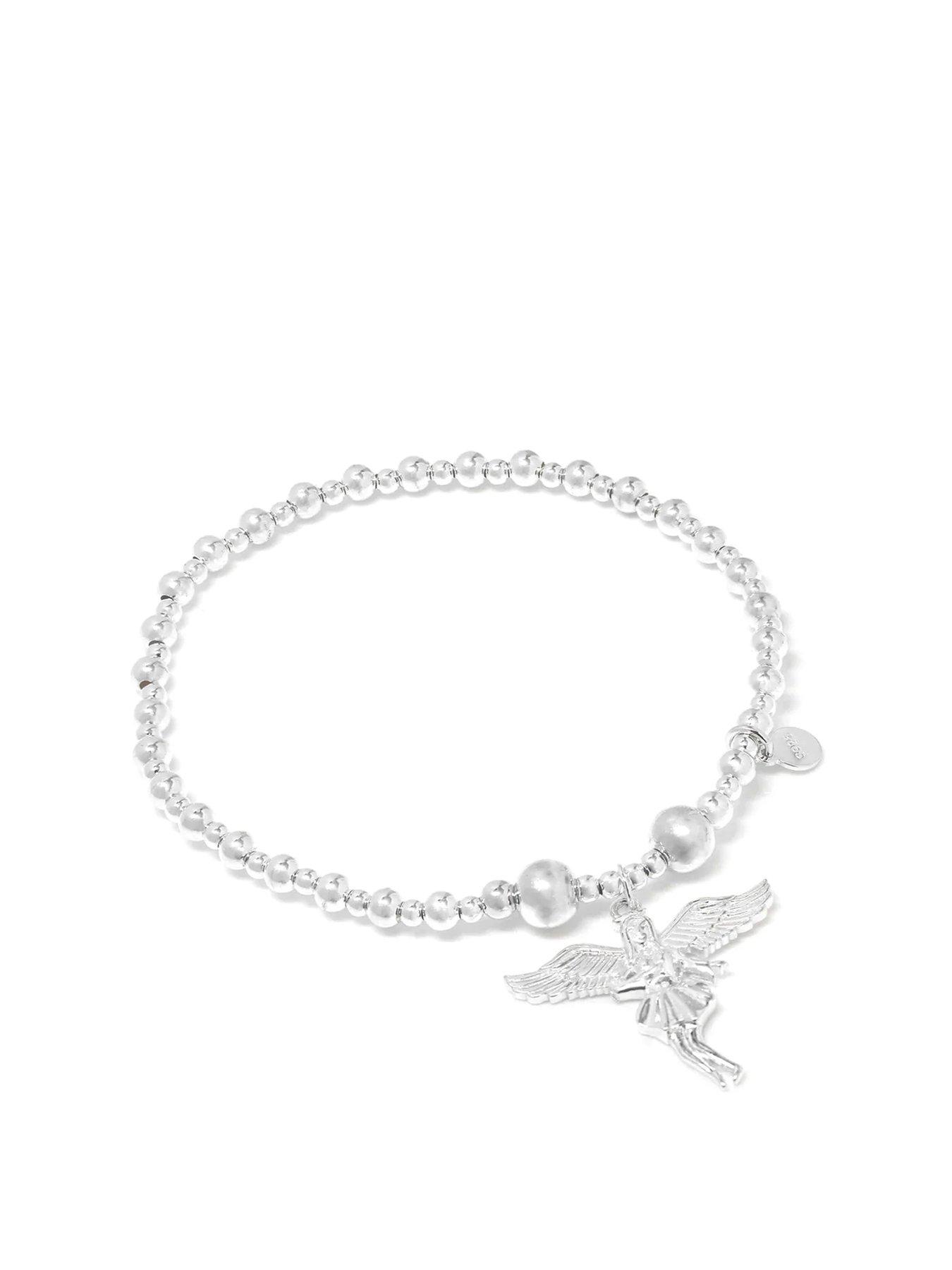 Product photograph of Say It With Angle Of Dreams Bracelet - Sterling Silver from very.co.uk
