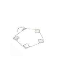 Luck Collection Chain Bracelet - Stainless Steel (Silver & Faux Pearl)