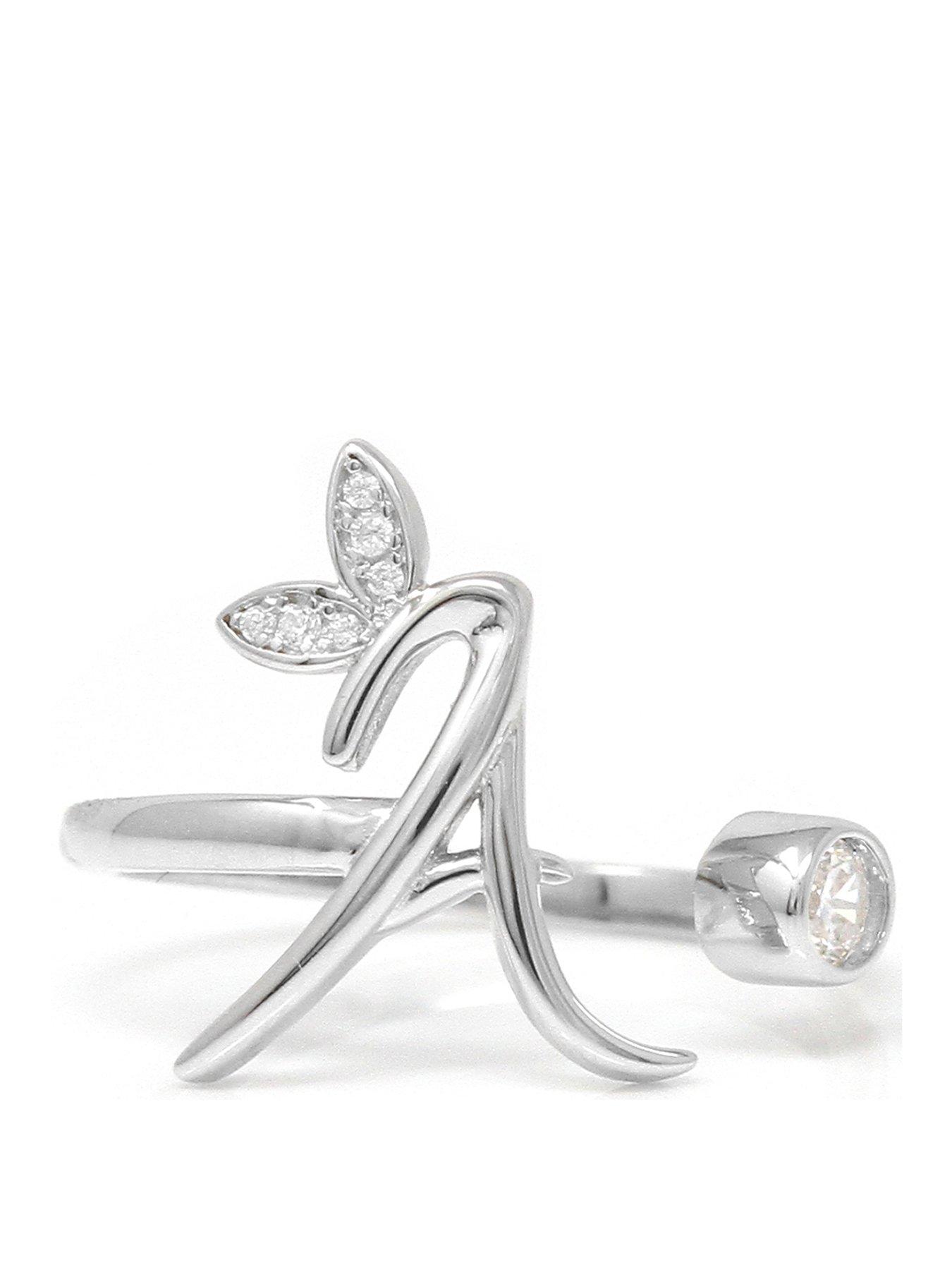 Say It With Adjustable Winged Initial Ring