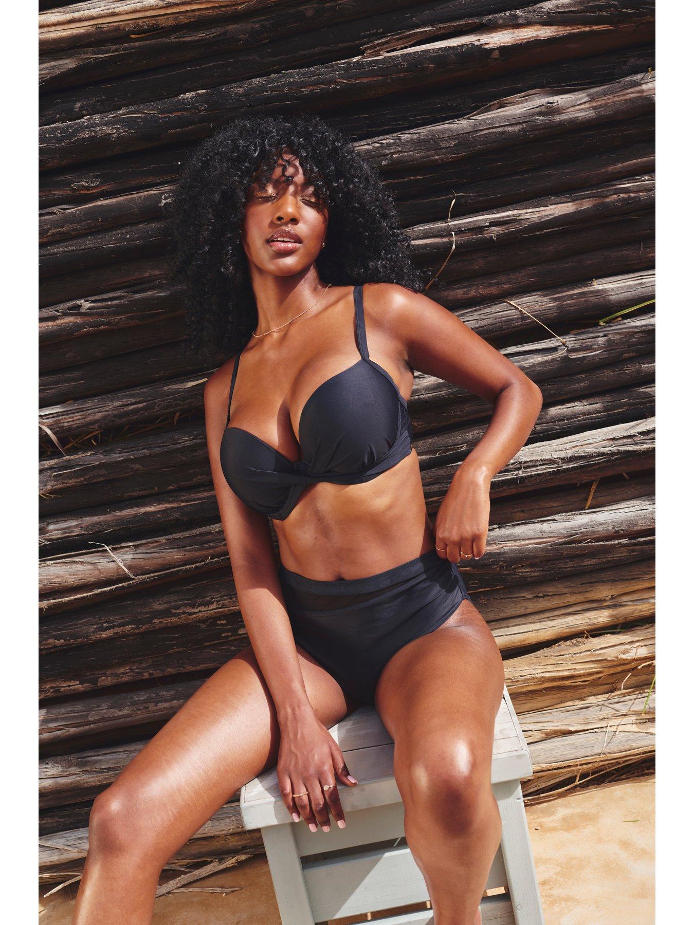 Buy Black Padded Wired Plunge Bikini Top from the Next UK online shop