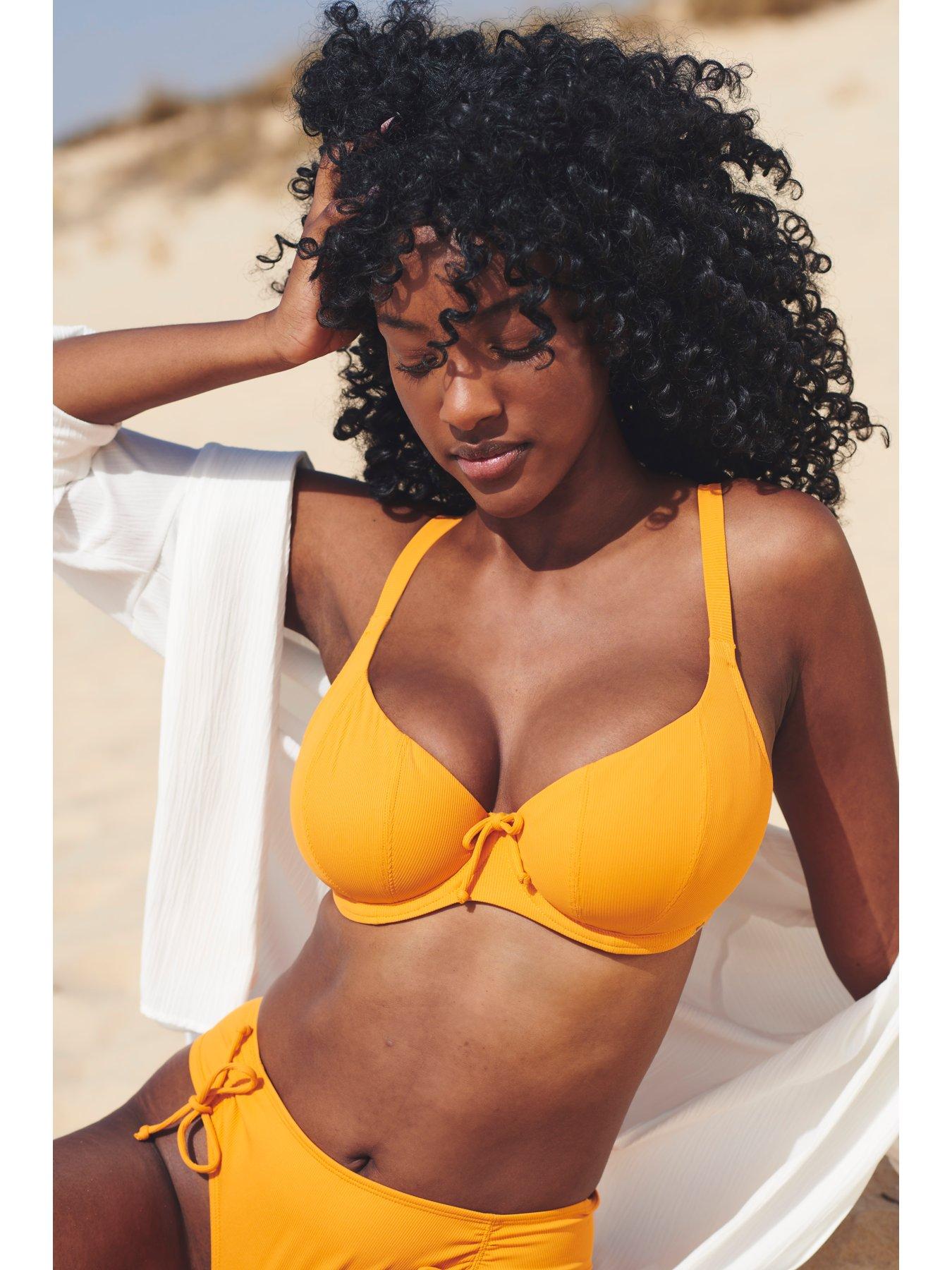 Orange Zest Golden Hour Scoop Bikini Top by Panache Swim