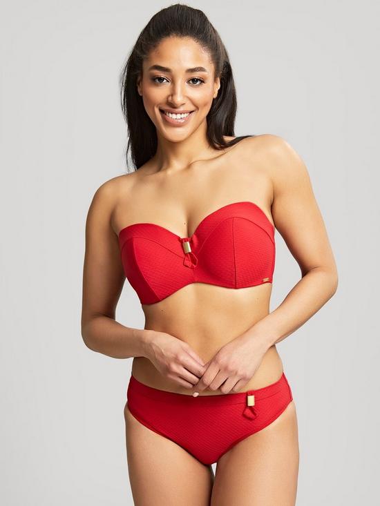 front image of panache-marianna-bandeau-bikini-top--nbspcrimson-red