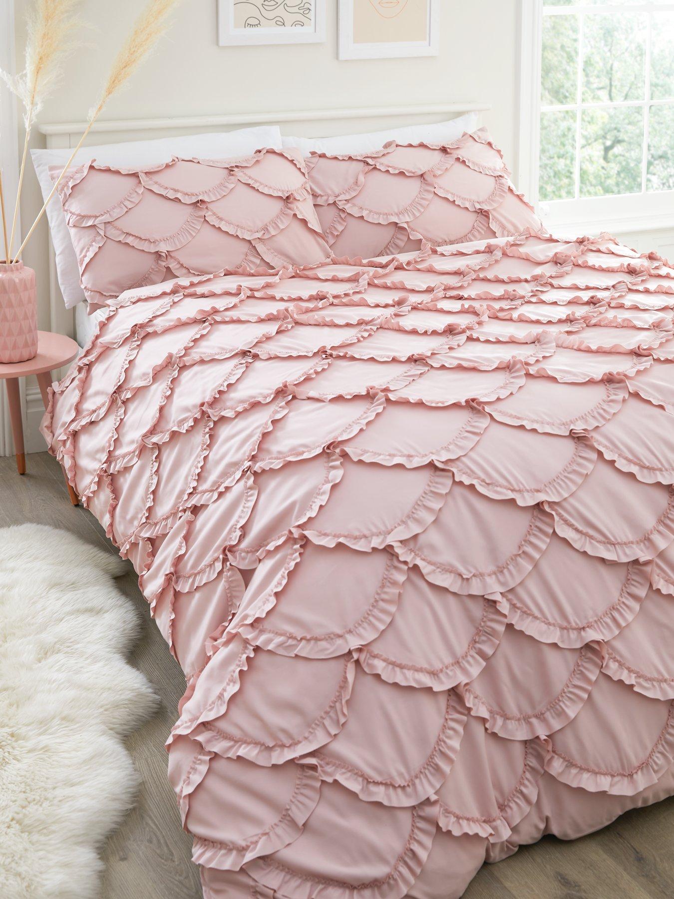 undefined Scallop Edge Duvet Set - Pink