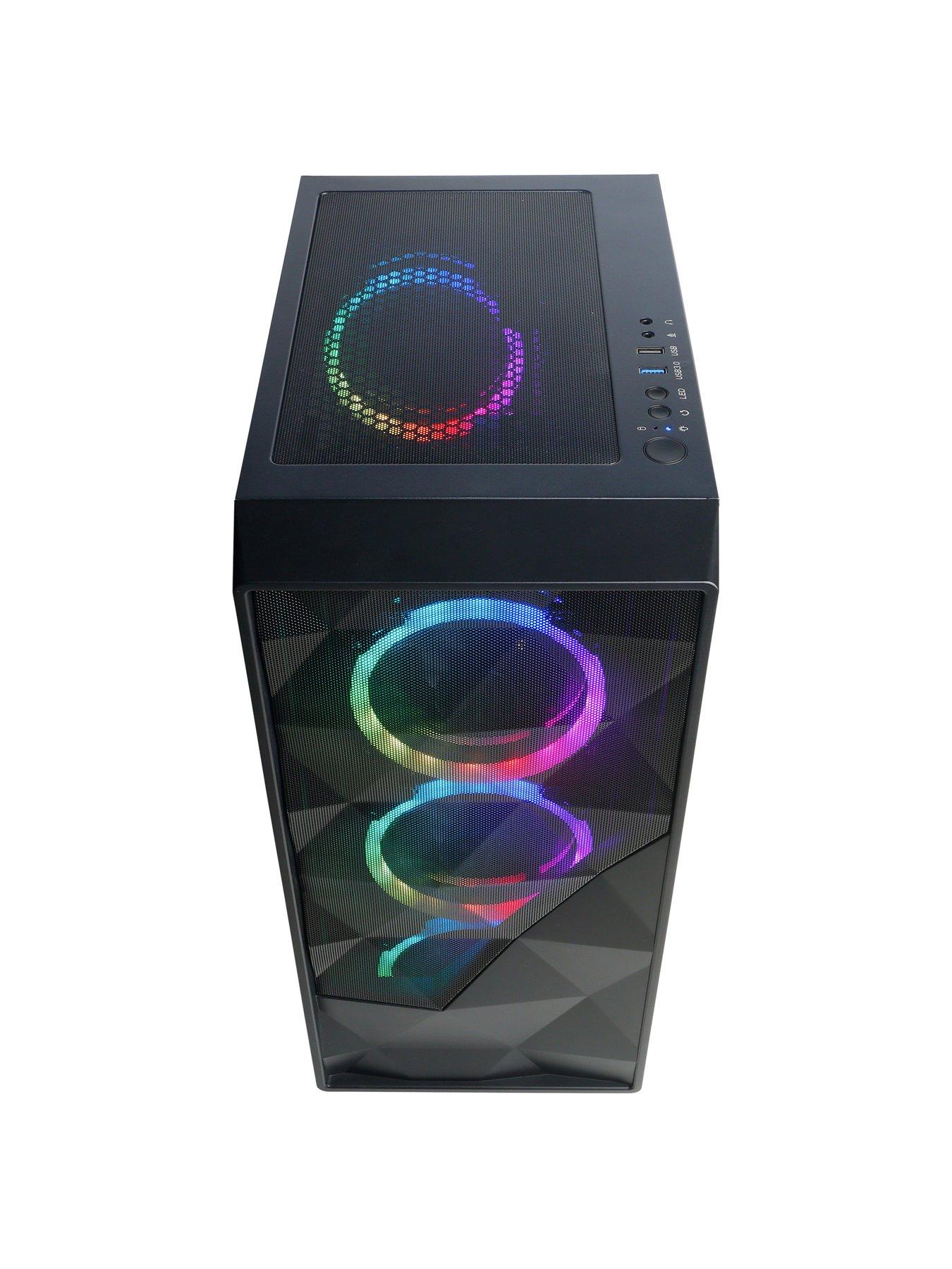 Image 5 of 6 of CyberPower PC Eurus Gaming PC Bundle - AMD Ryzen 5 5600G, 8GB RAM, 500GB M.2 NVMe SSD - with 23.8in Monitor, Headset, Keyboard, Mouse &amp; Pad