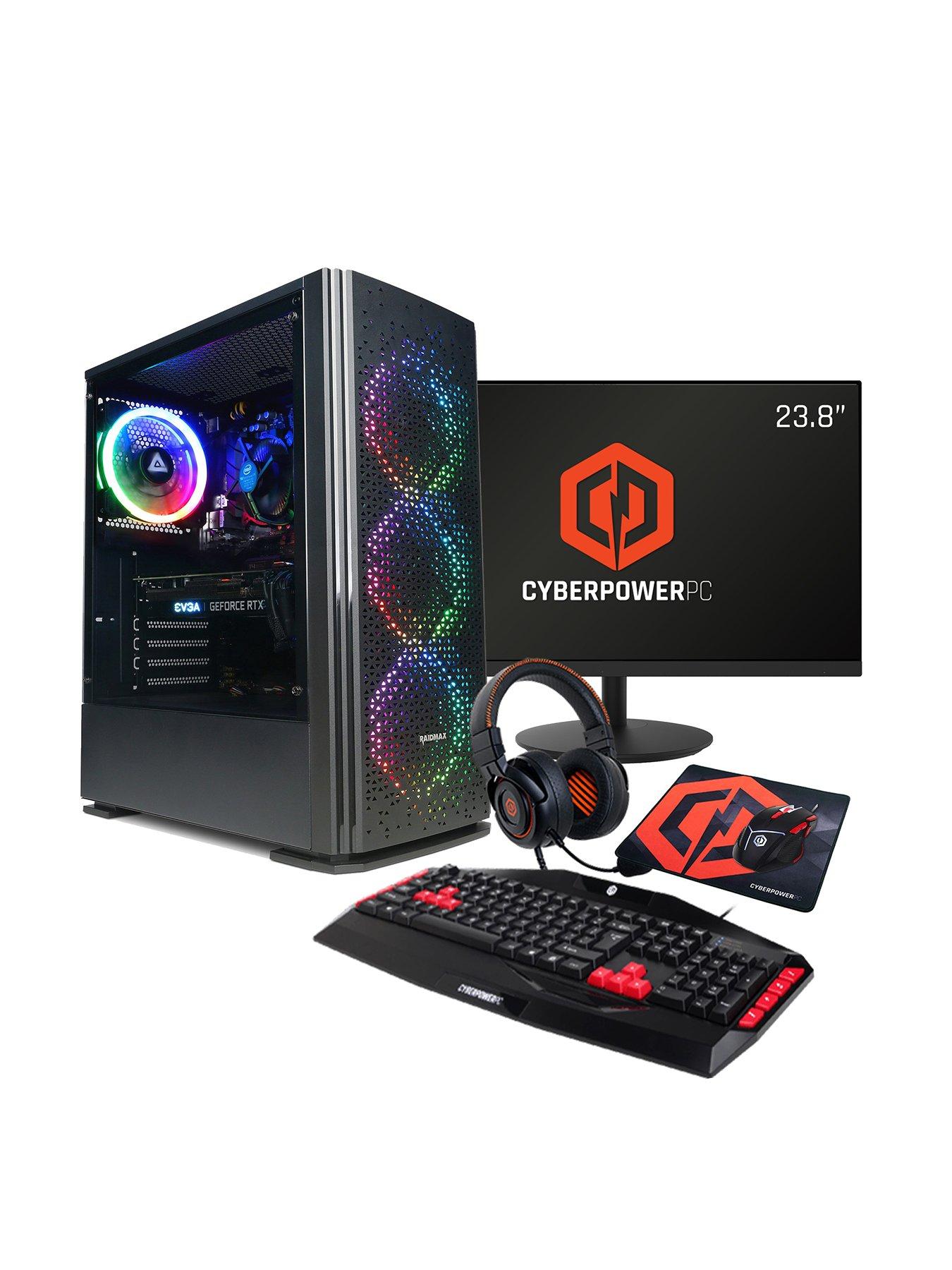 Cyberpower Blaze Gaming PC Bundle Intel Core i5 12400F RTX 4060 16GB RAM 1TB SSD with 23.8in Monitor Headset Keyboard Mouse Pad Very