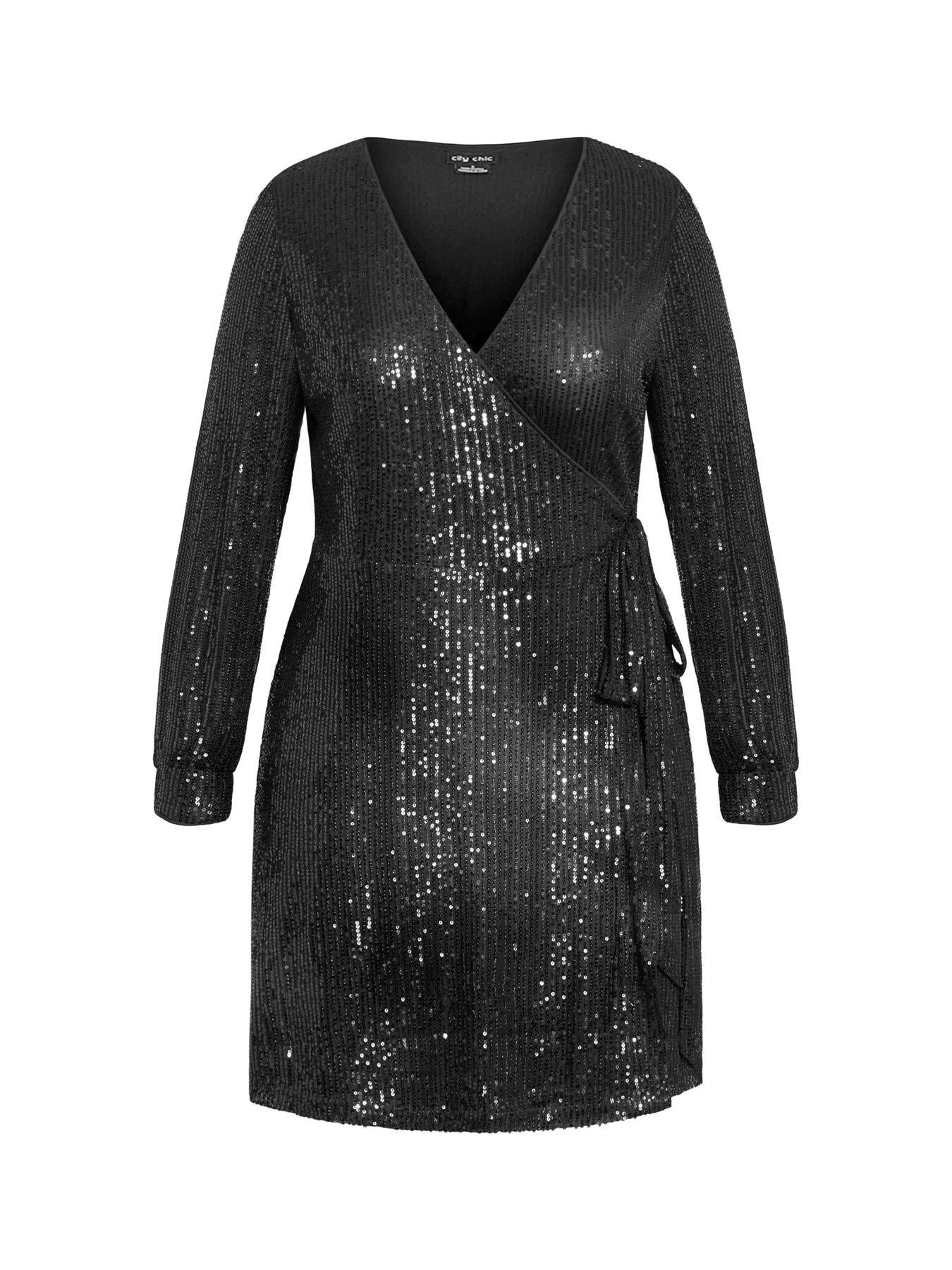 City chic black wrap 2024 dress