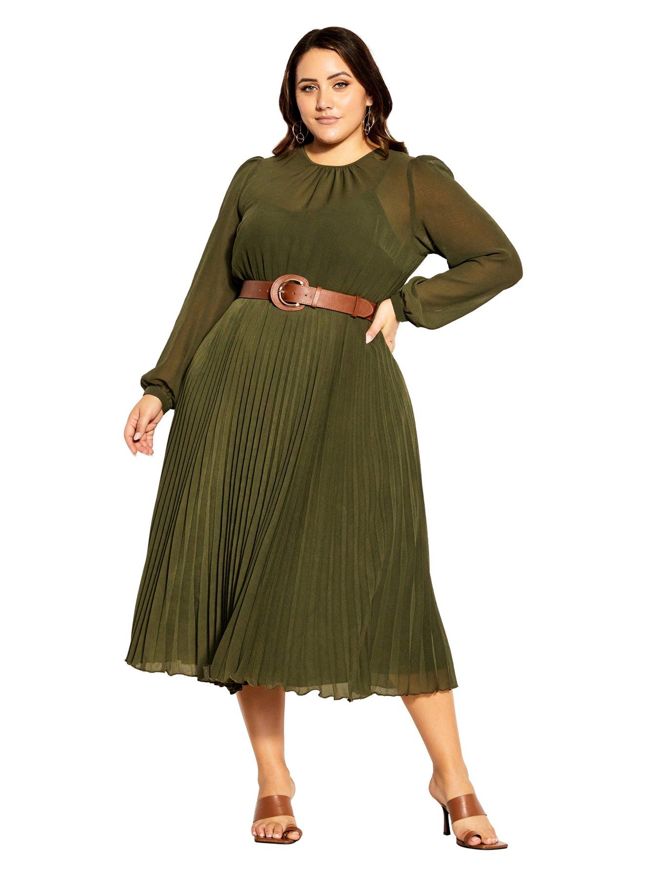 Love Pleat Dress Green