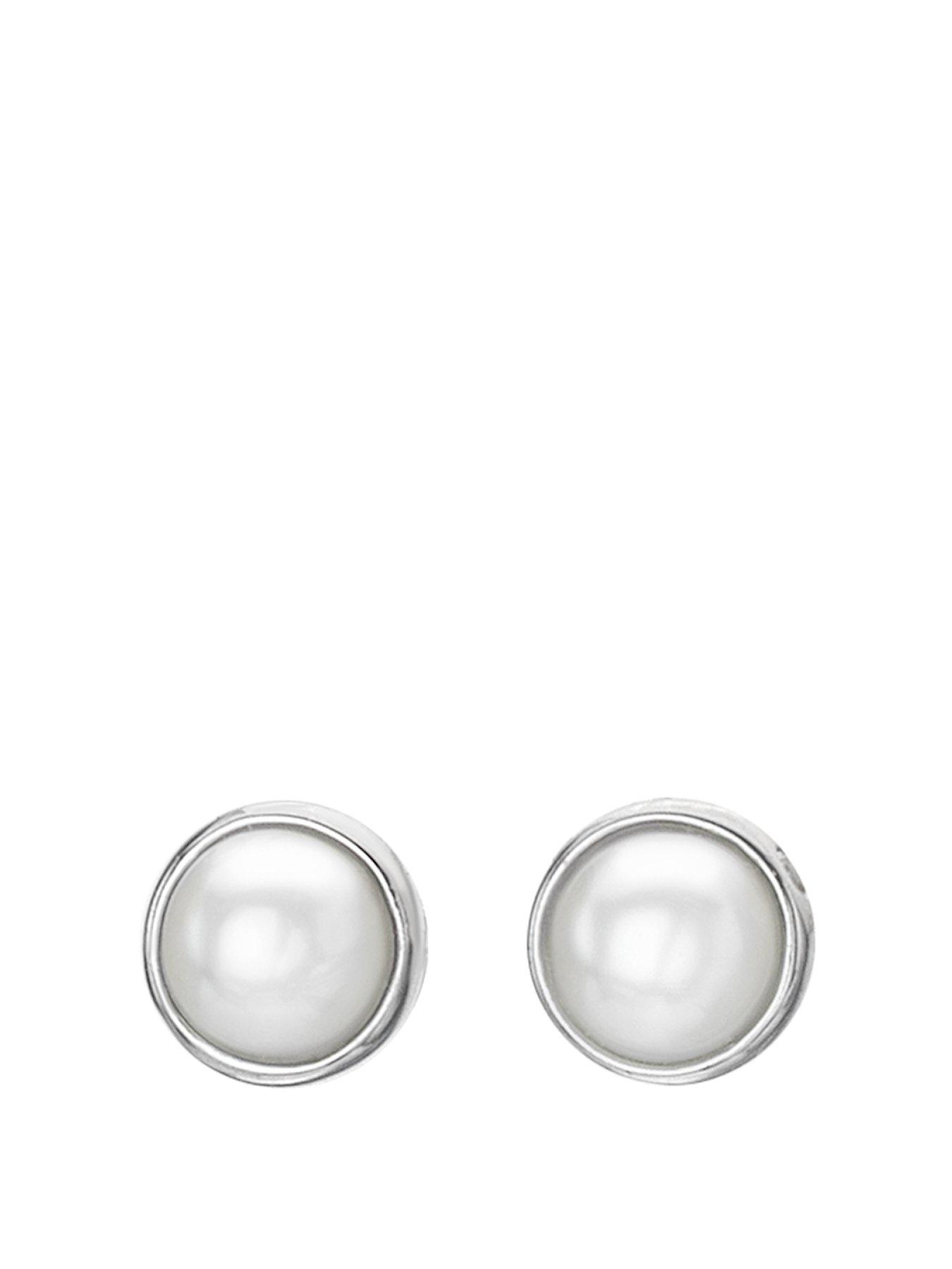 Product photograph of Hot Diamonds Amulets Pearl Earrings from very.co.uk