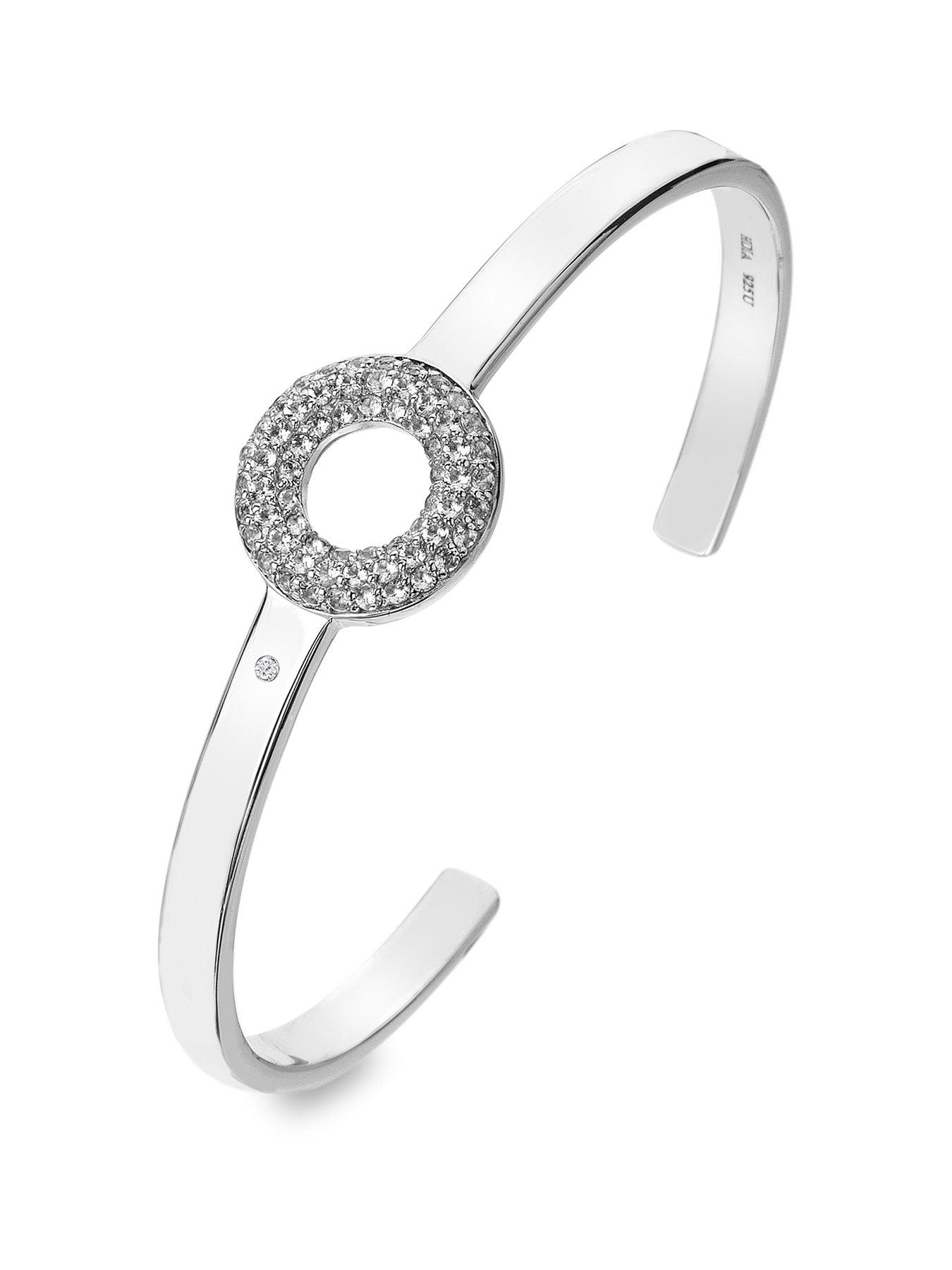 Product photograph of Hot Diamonds Forever White Topaz Bangle from very.co.uk