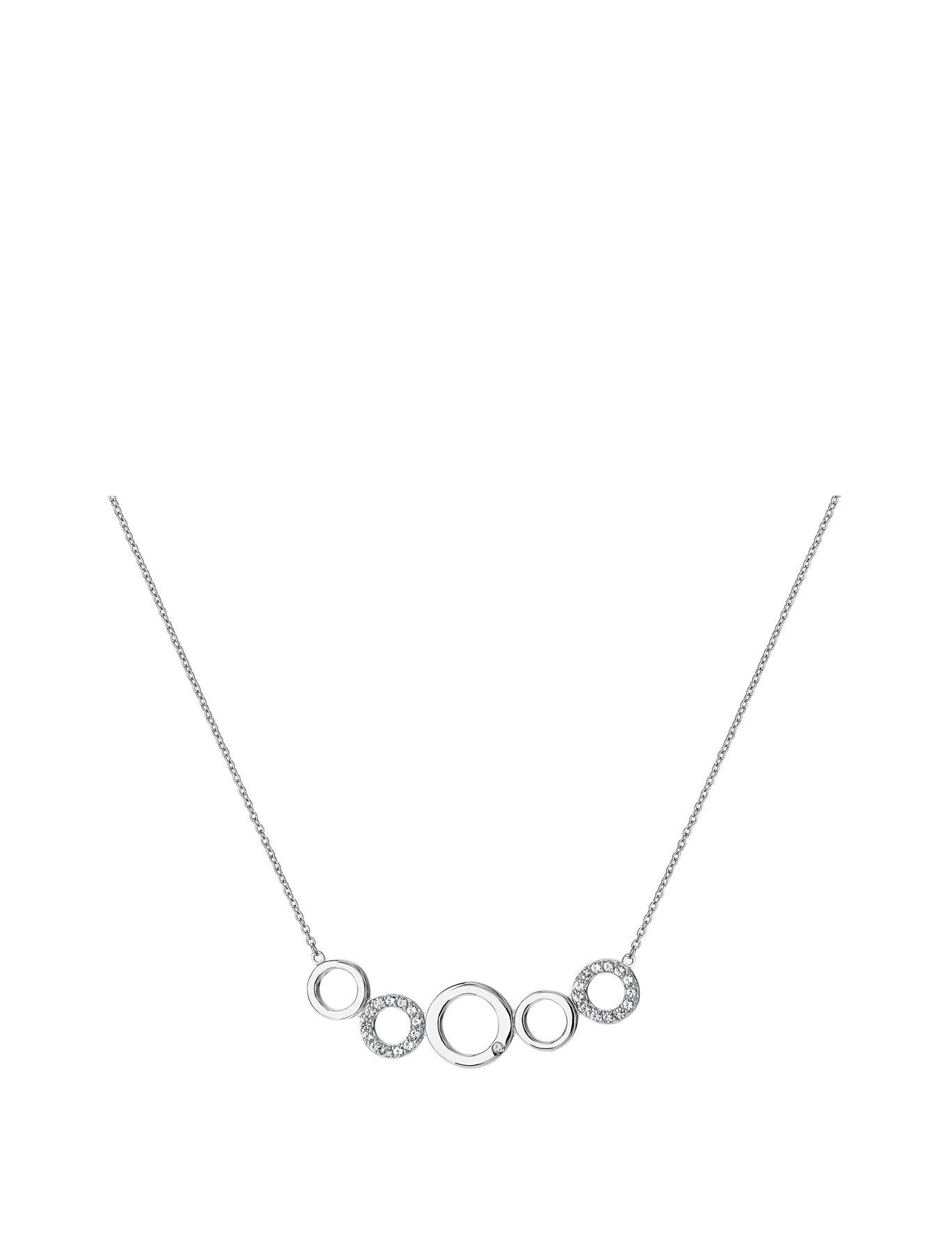 Product photograph of Hot Diamonds Balance White Topaz Necklace from very.co.uk