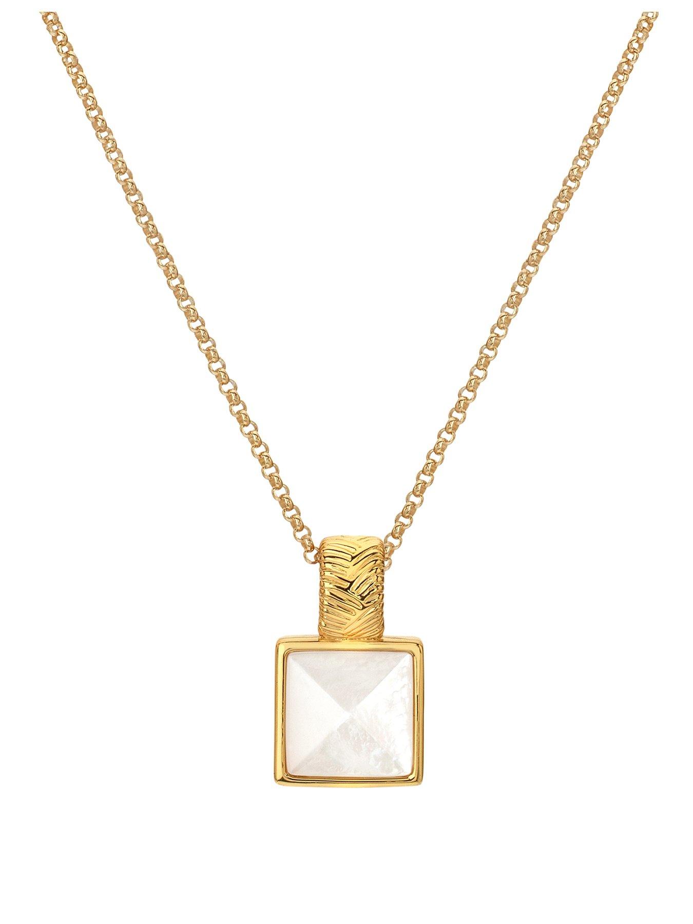 Product photograph of Hot Diamonds Hd X Jj Calm Mother Of Pearl Square Pendant from very.co.uk