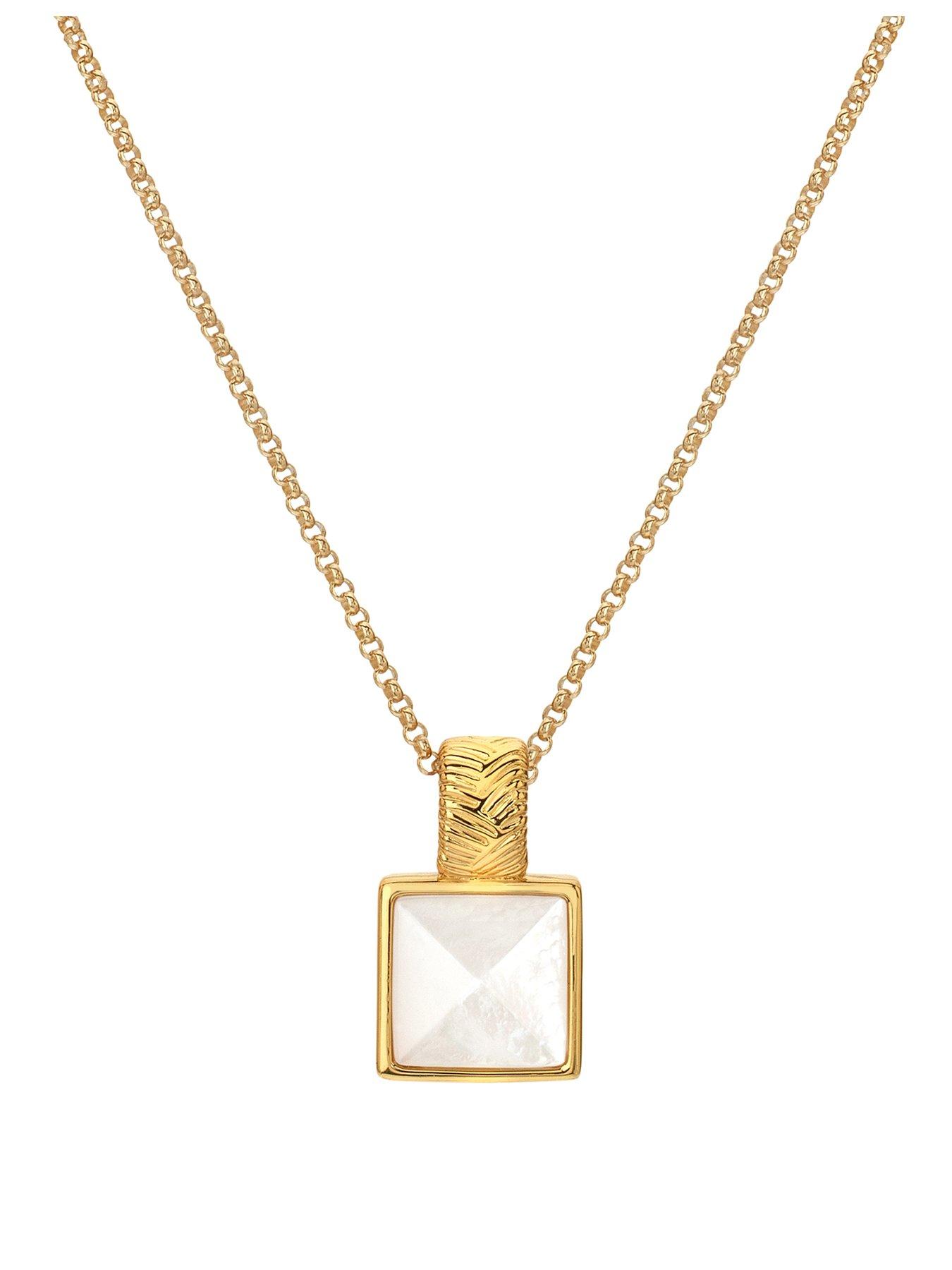 undefined HD X JJ Calm Mother of Pearl Square Pendant