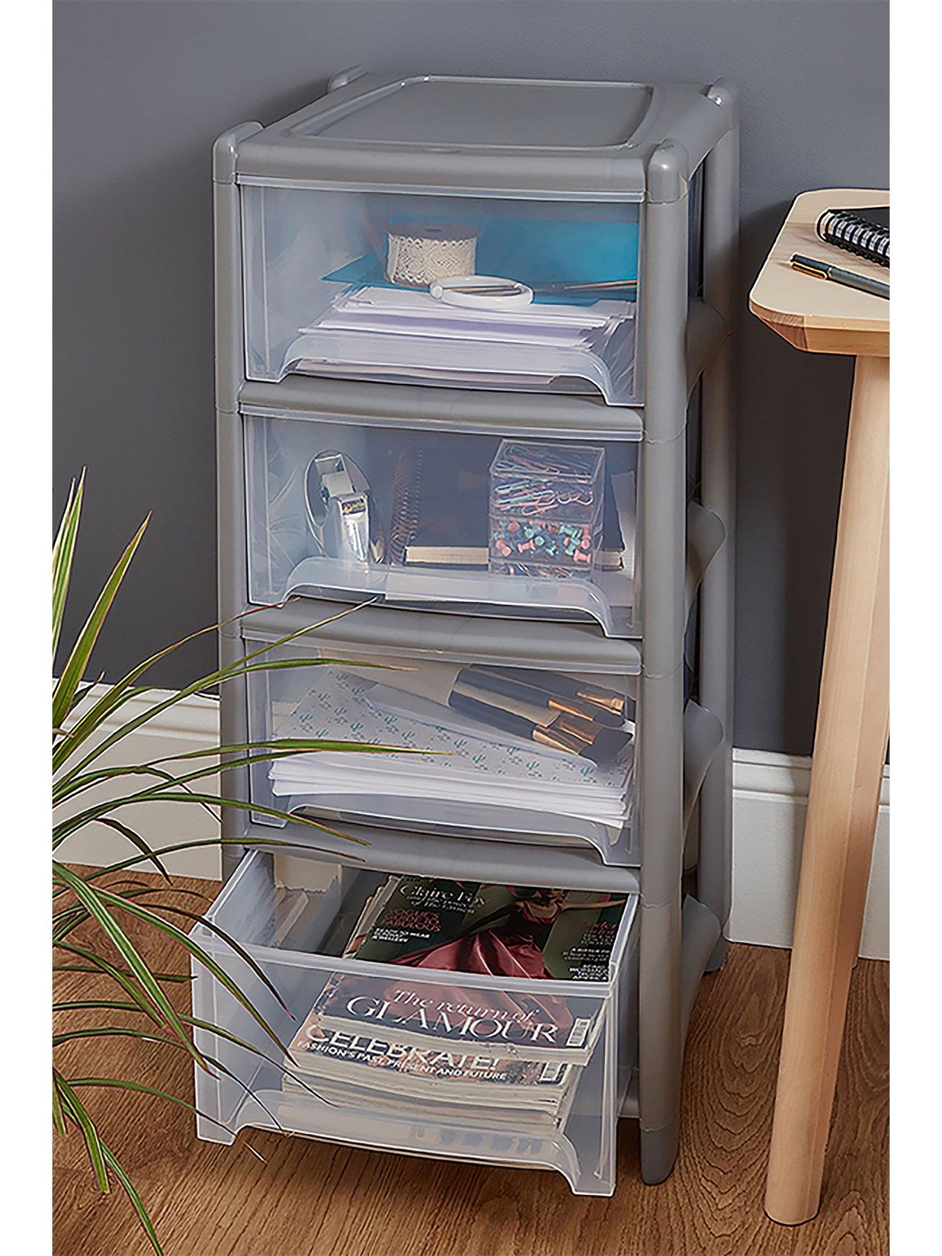 Wham Deep 4-Drawer Storage Unit - Light Grey