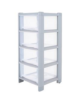 Product photograph of Wham Deep 4-drawer Storage Unit - Light Grey from very.co.uk