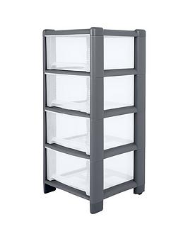 Product photograph of Wham Deep 4-drawer Storage Unit In Graphite from very.co.uk