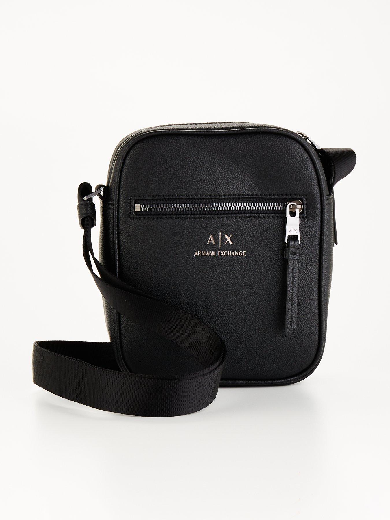 Armani Exchange Wide Leather Cross Body Bag