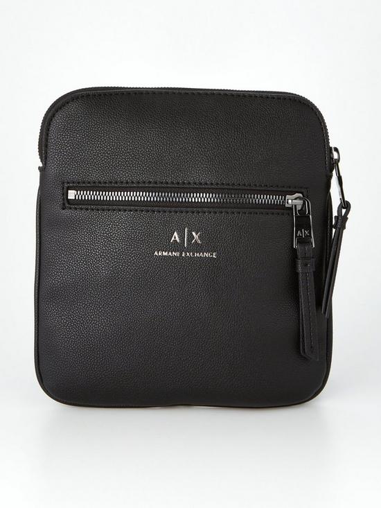 Armani Exchange Leather Cross Body Bag - Black | very.co.uk