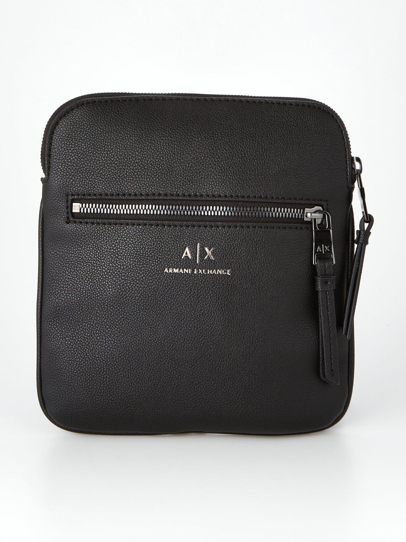 Armani Exchange Leather Cross Body Bag - Black
