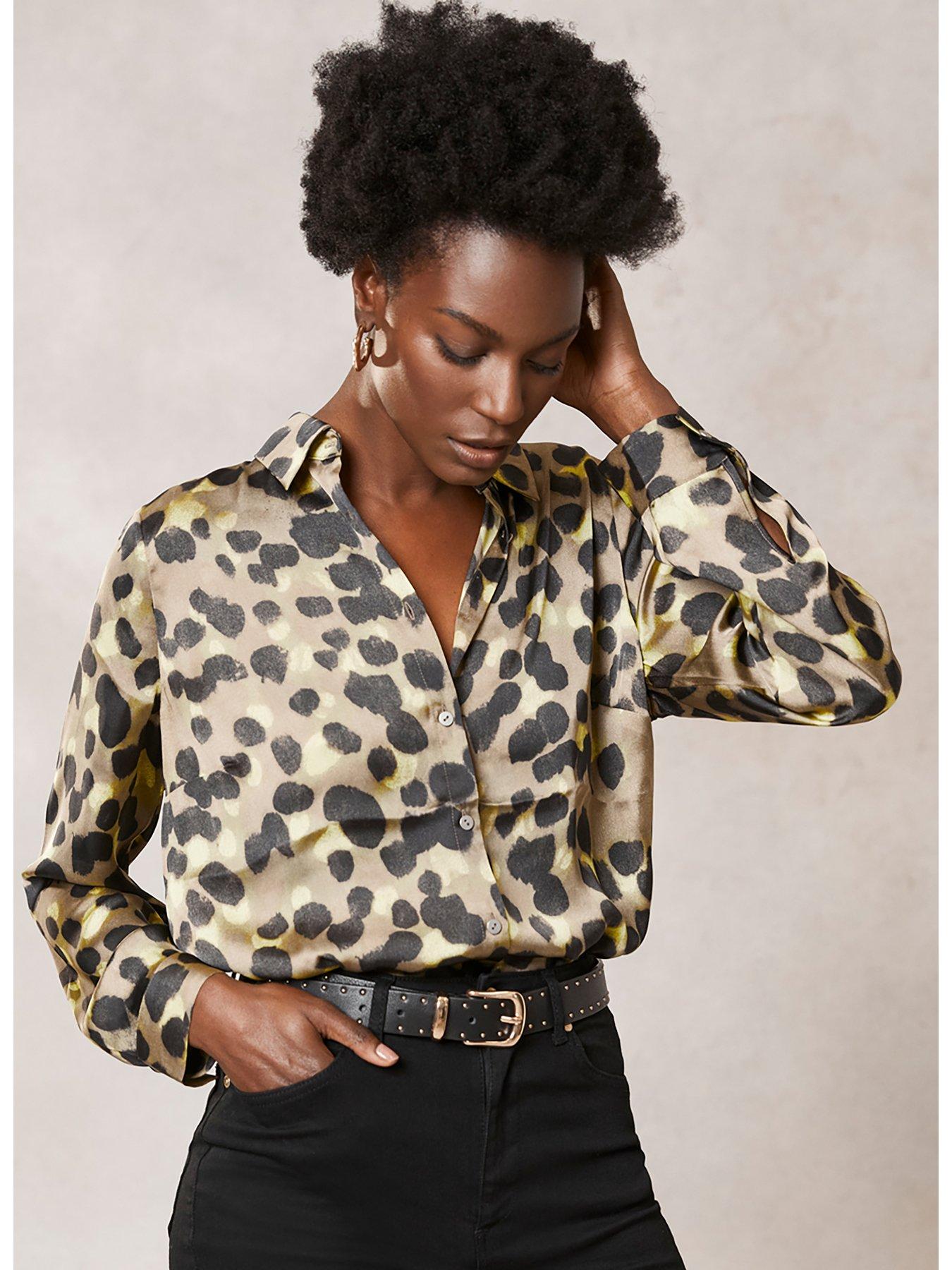 Mint velvet leopard store print blouse