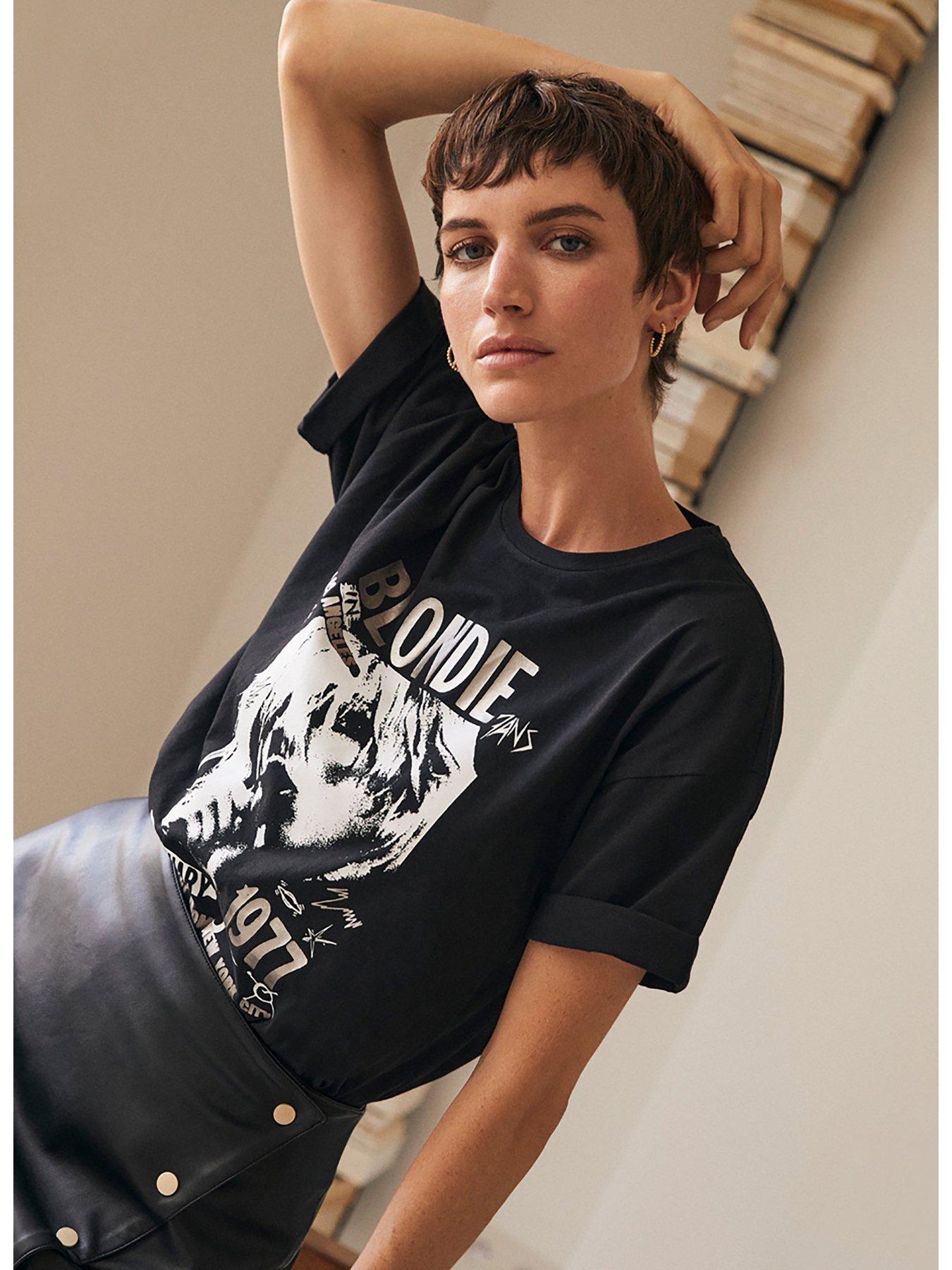 Mint Velvet Graphic Blondie T-Shirt - Black | very.co.uk