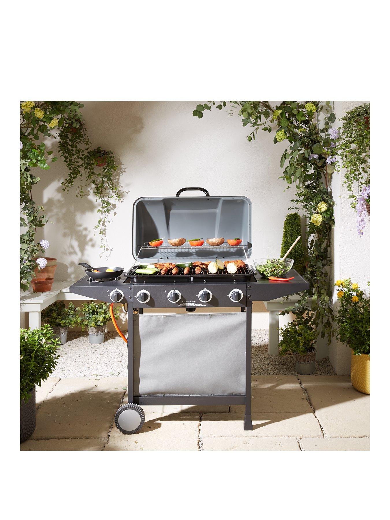The Very Collection 4 Burner Gas BBQ With Side Burner