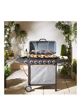 Product photograph of 6 Burner Gas Bbq With Side Burner from very.co.uk