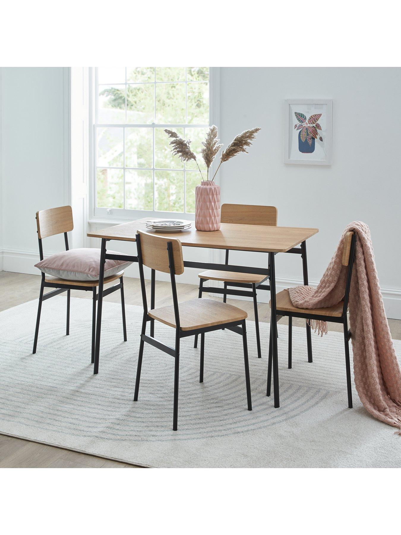 Product photograph of Very Home Livvy 110 Cm Dining Table 4 Chairs from very.co.uk