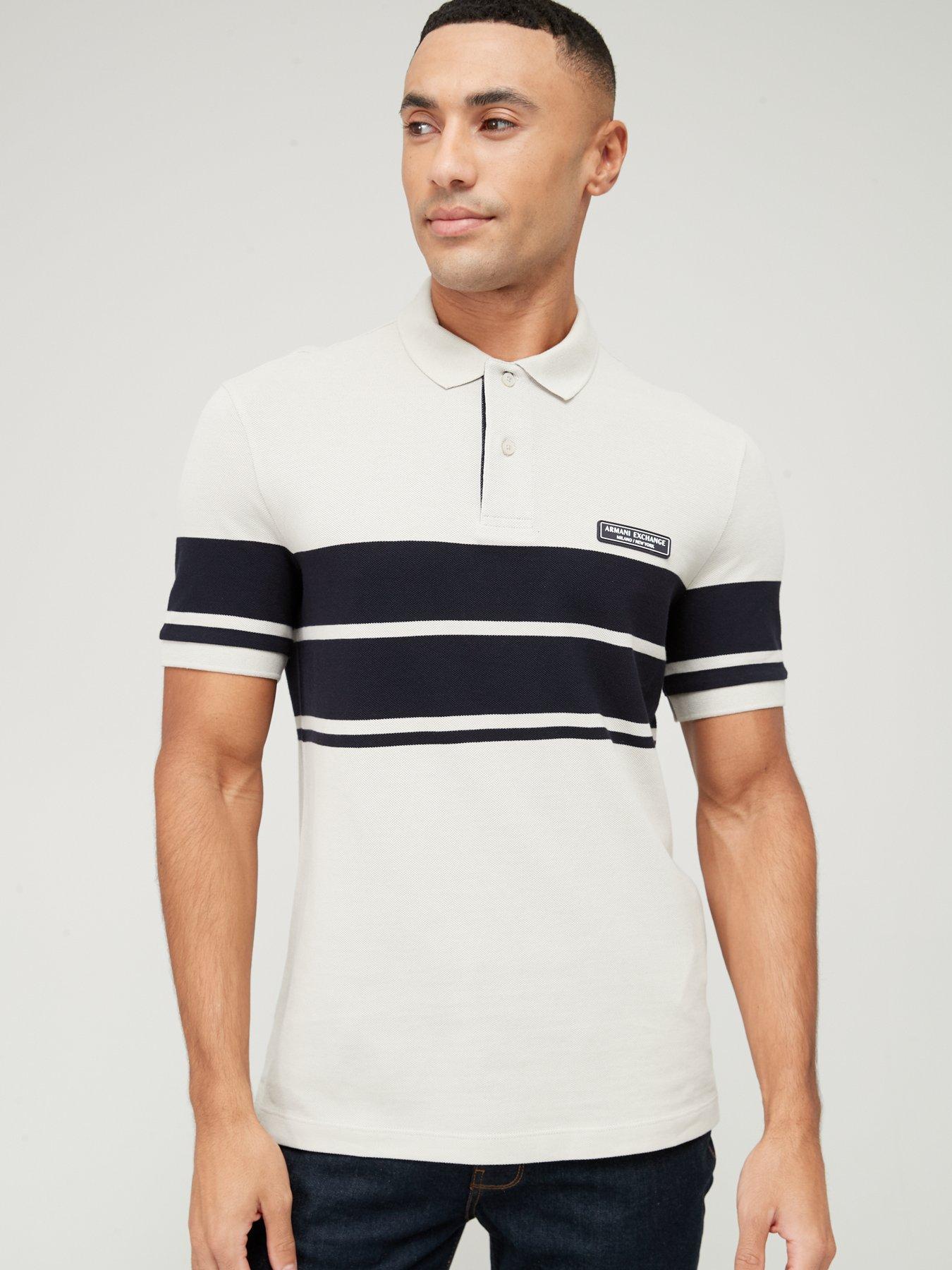 Armani exchange deals white polo shirt