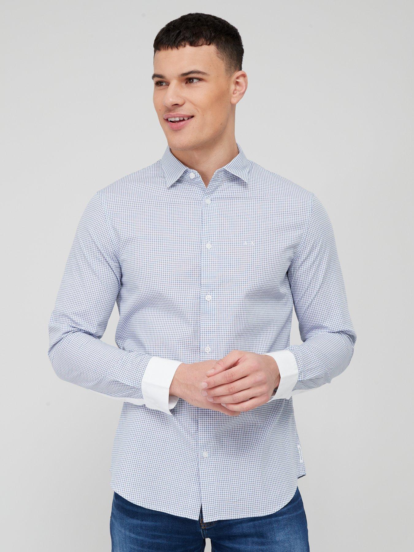 armani-exchange-micro-check-shirt-multi