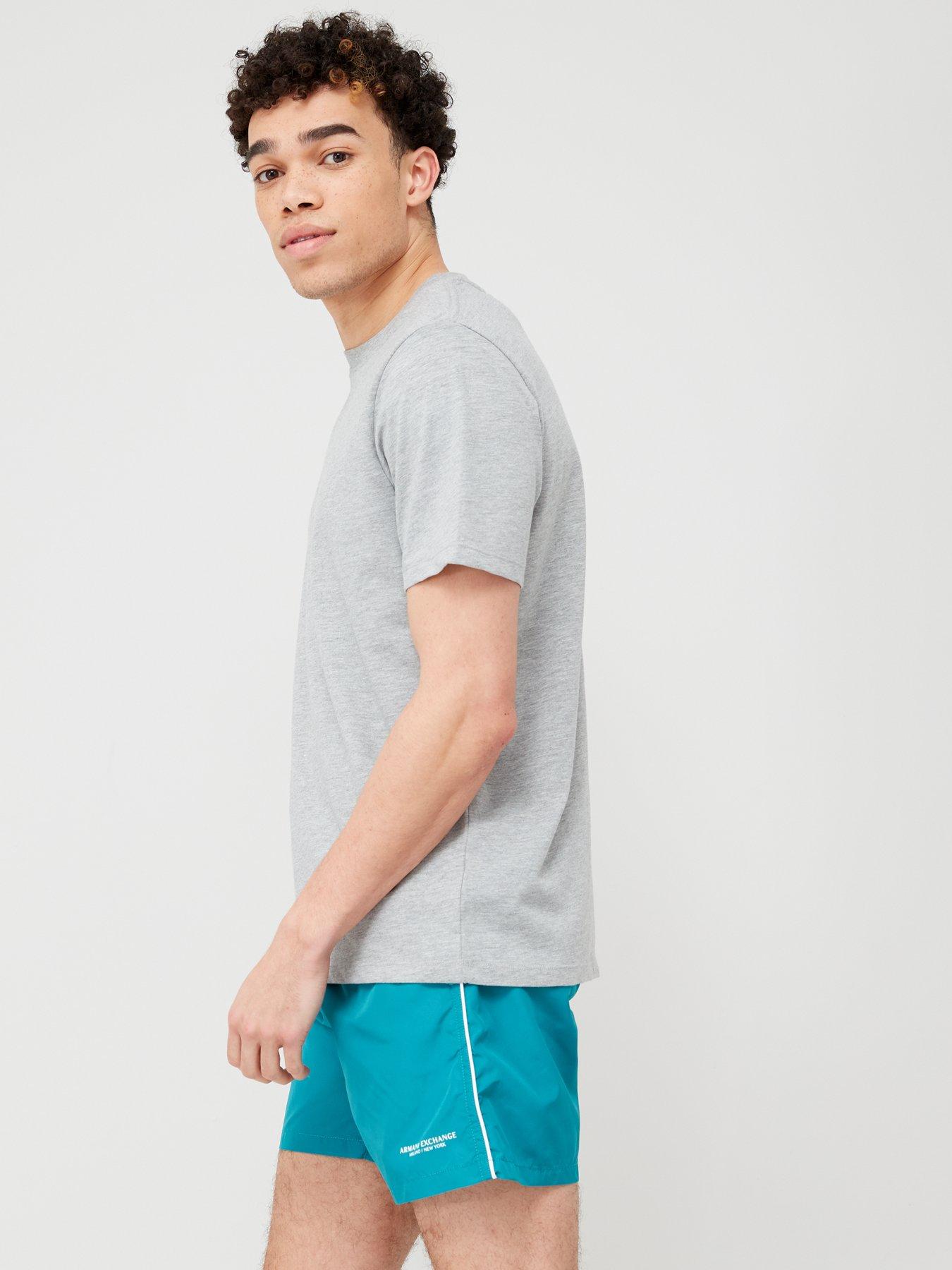 Armani Exchange Piping Detail Swim Shorts - Teal | Very.co.uk