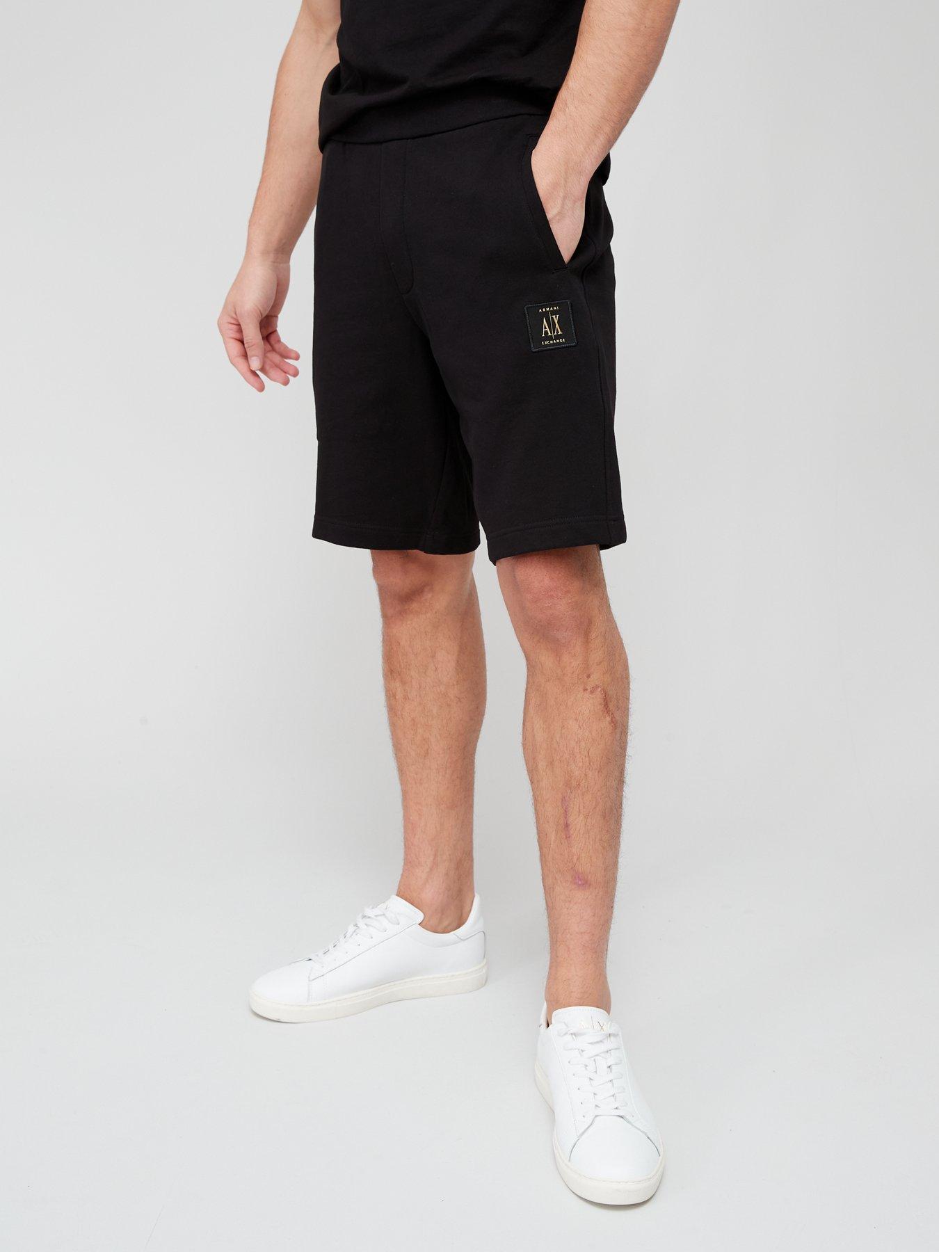 Armani Exchange Large Logo Ax Jersey Shorts - Black