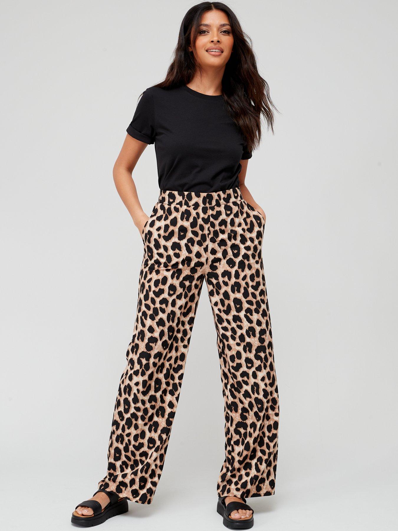 Green Leopard Print Oversize Trousers 18014