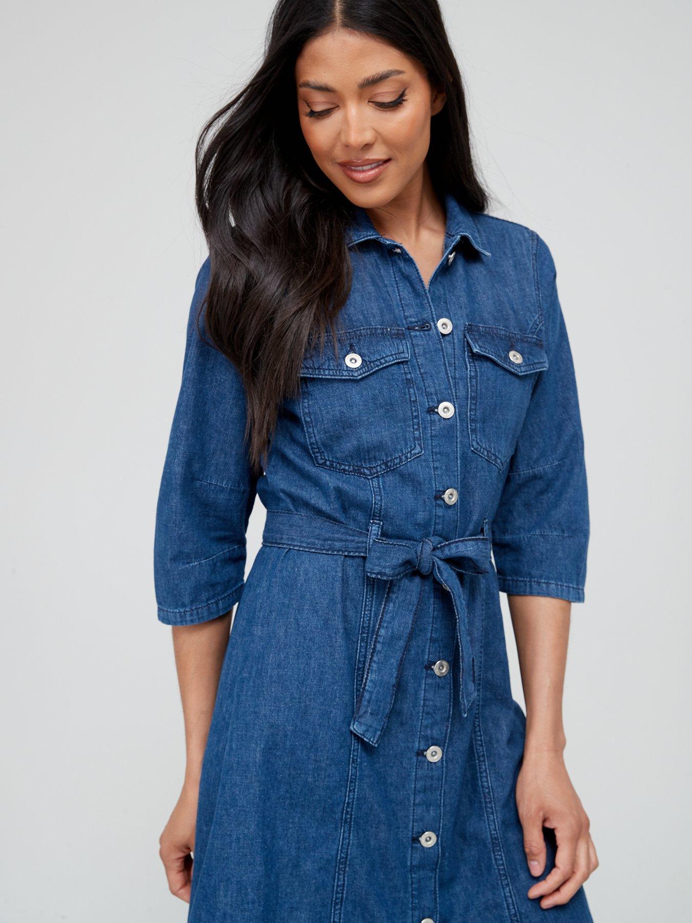 Long denim 2025 dress with pockets