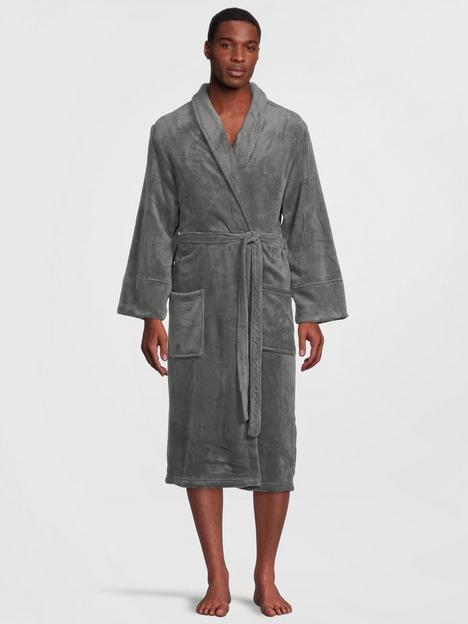 dkny-colts-fleece-dressing-gown-dark-grey