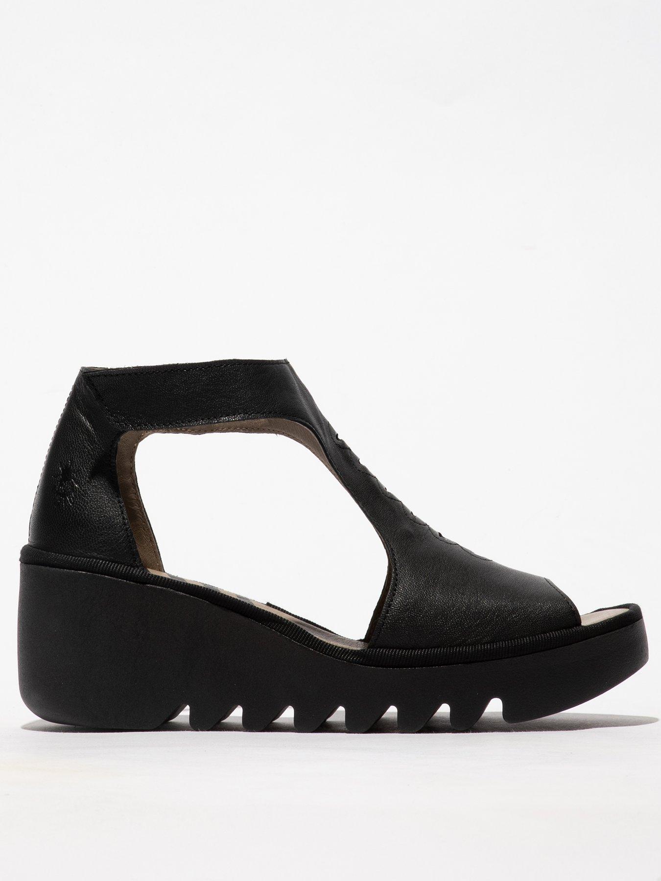 Fly london store open toe wedge