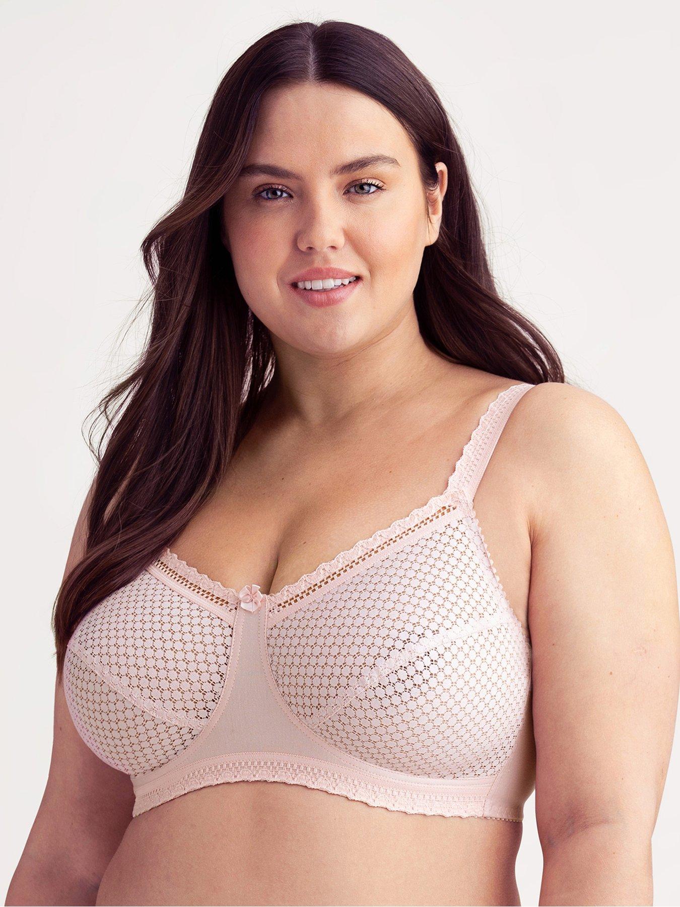 Curvy Couture Matte and Shine Bra Underwire Support Keyhole Detail
