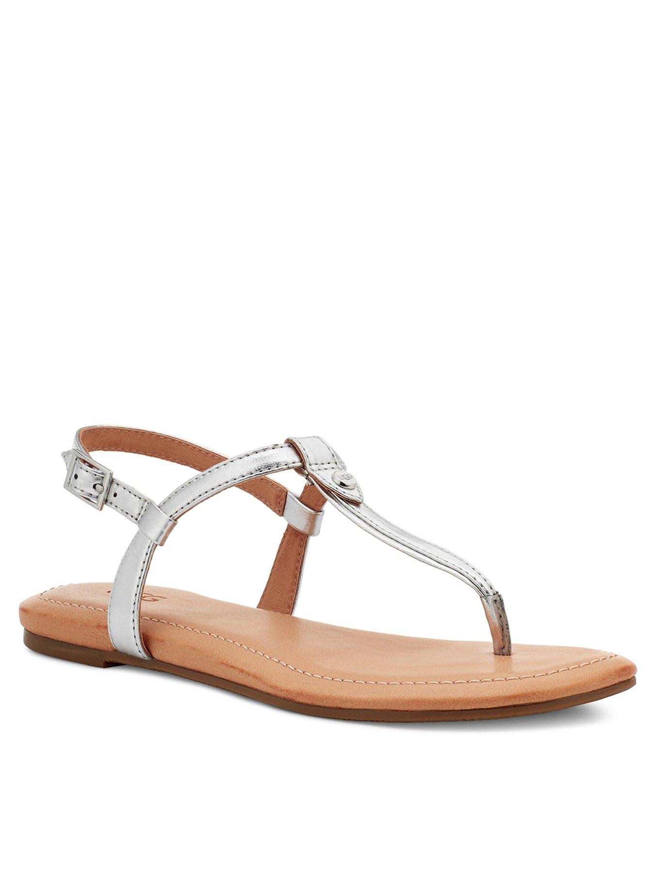 UGG Madeena Flat Sandals - Silver | very.co.uk