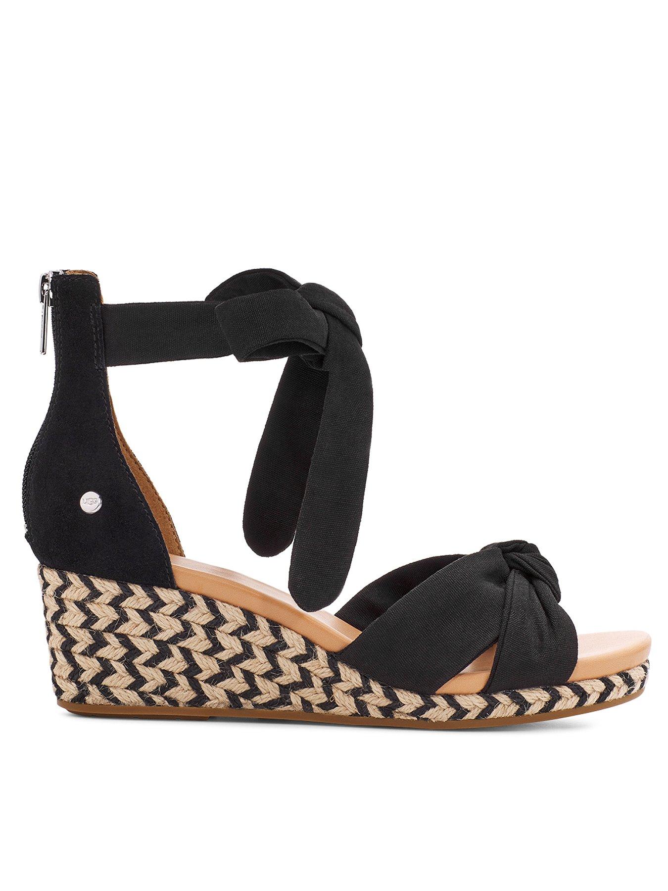 Ugg wedge on sale sandals black