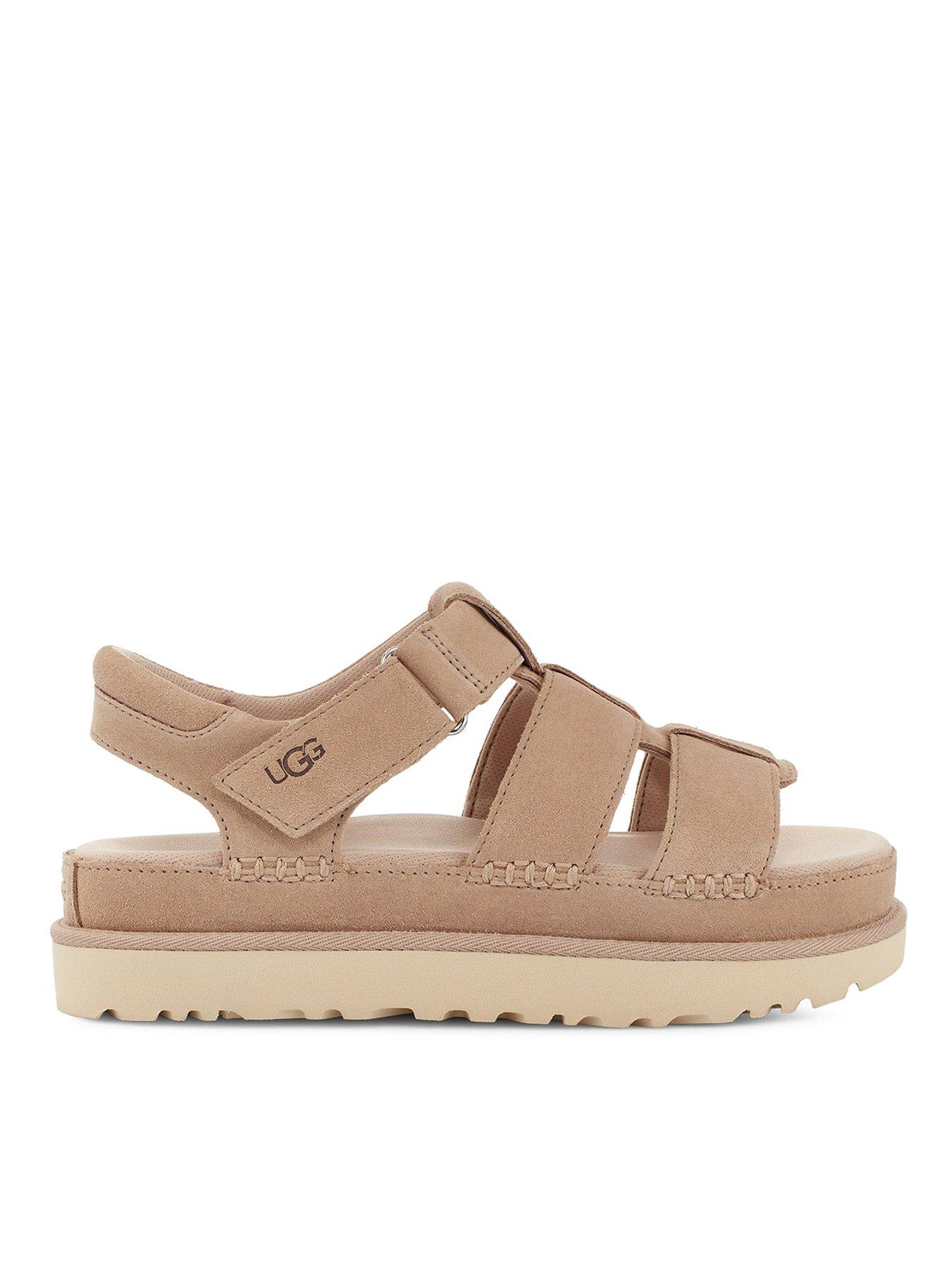 UGG Goldenstar Strap Wedge Sandals - Driftwood | very.co.uk