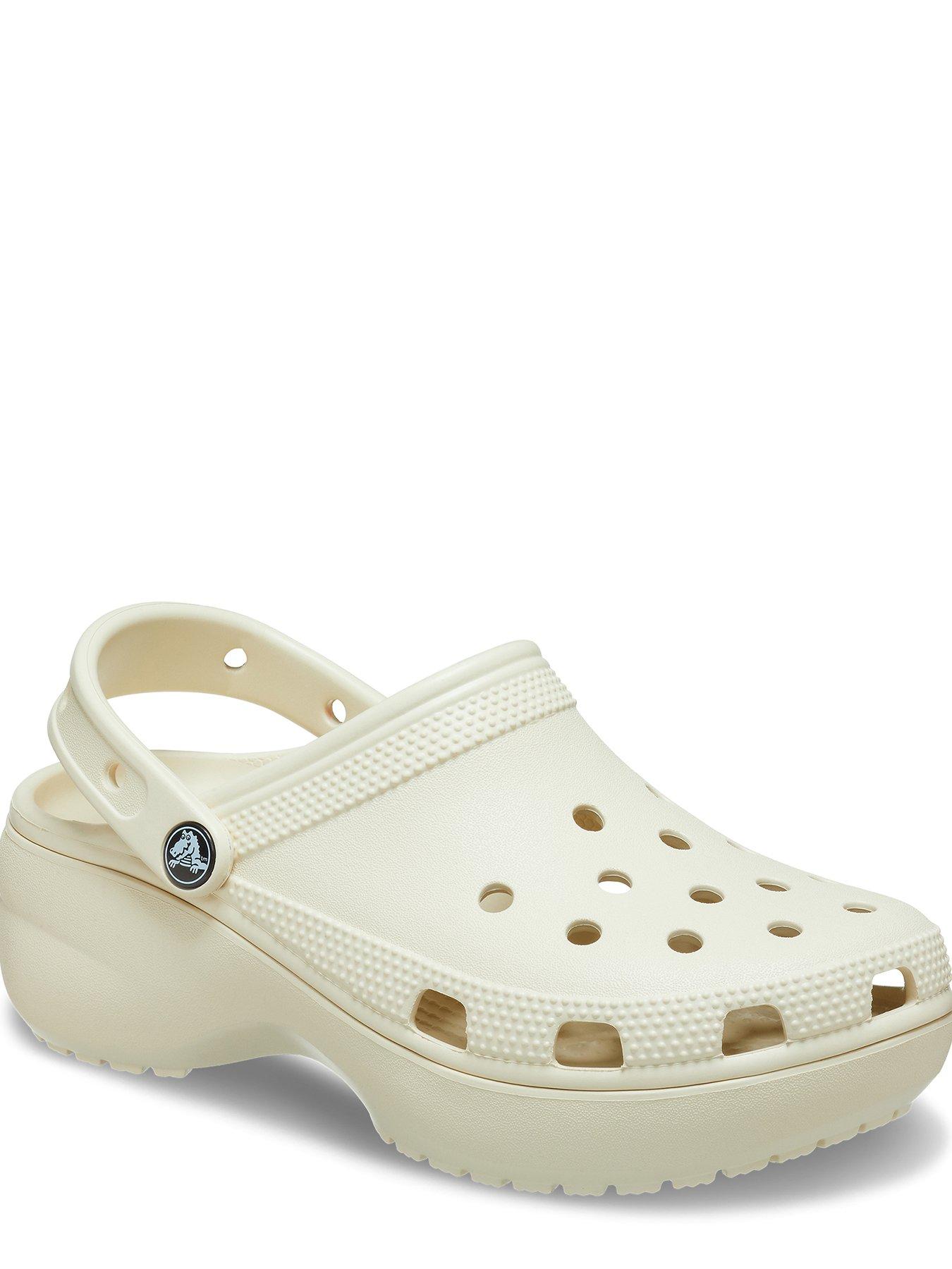 Crocs Classic Crocs Platform Clog Wedge - Bone | Very.co.uk