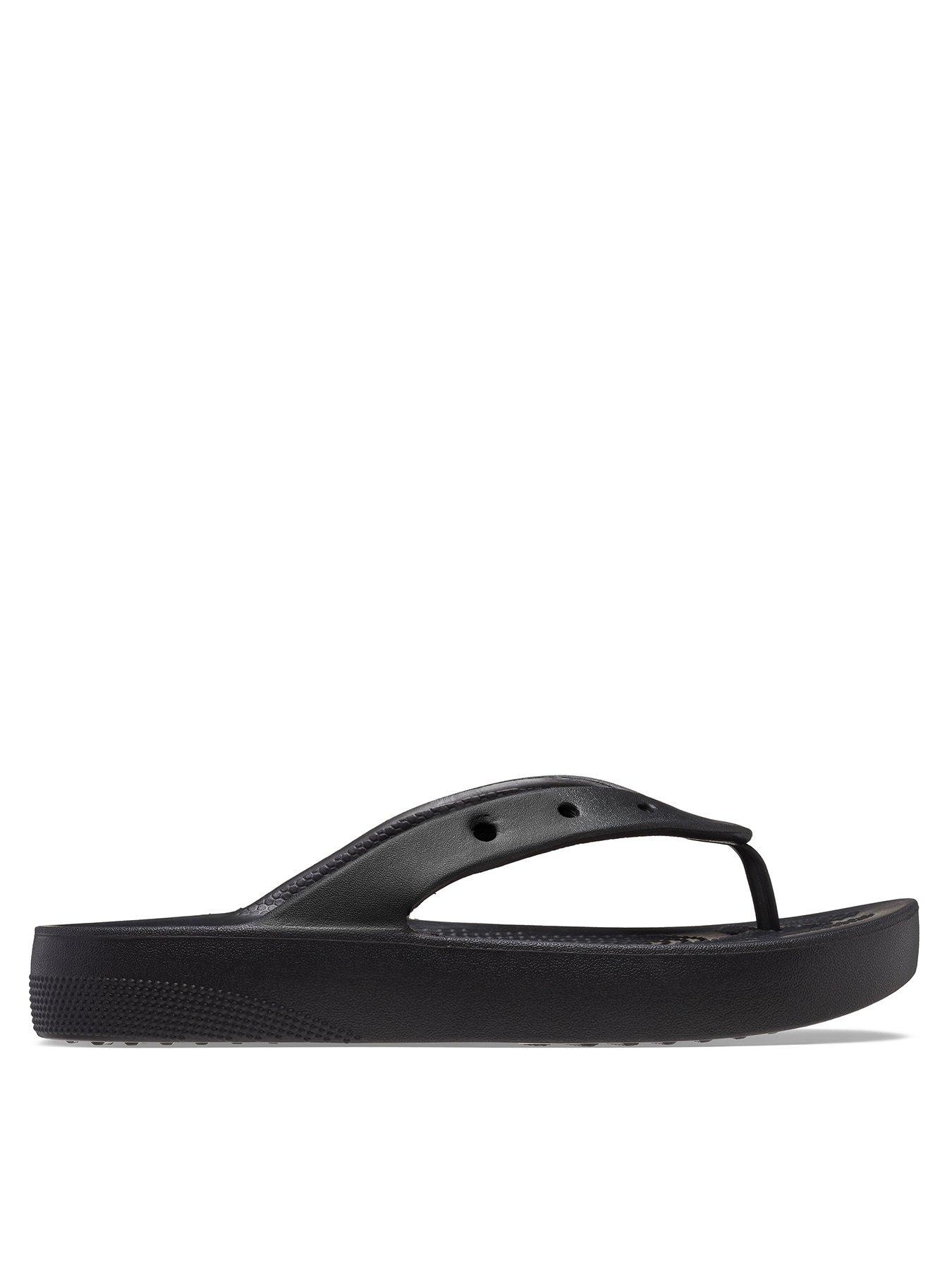 Crocs Classic Crocs Platform Flip Wedge - Black | Very.co.uk