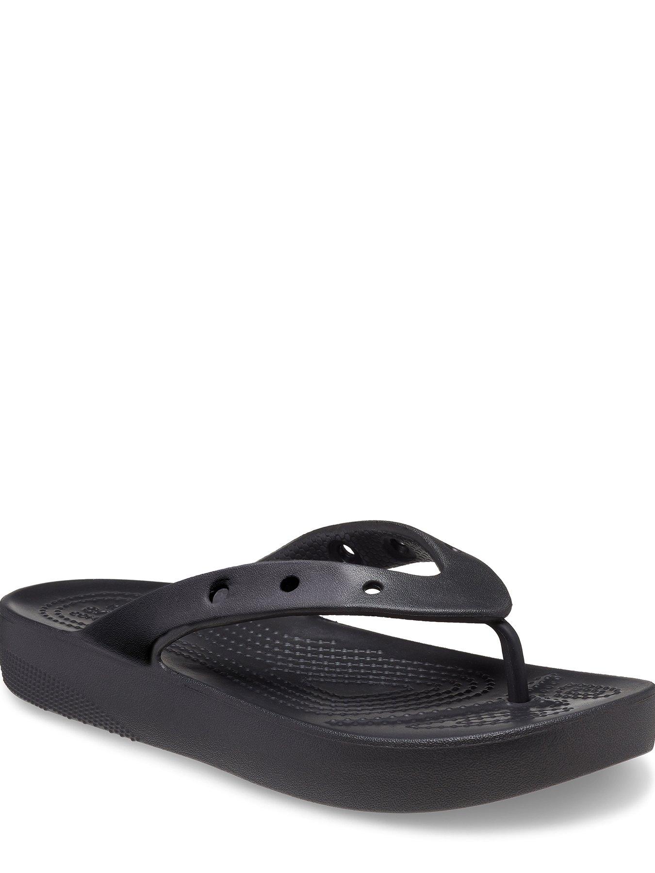 Crocs Classic Crocs Platform Flip Wedge - Black | Very.co.uk