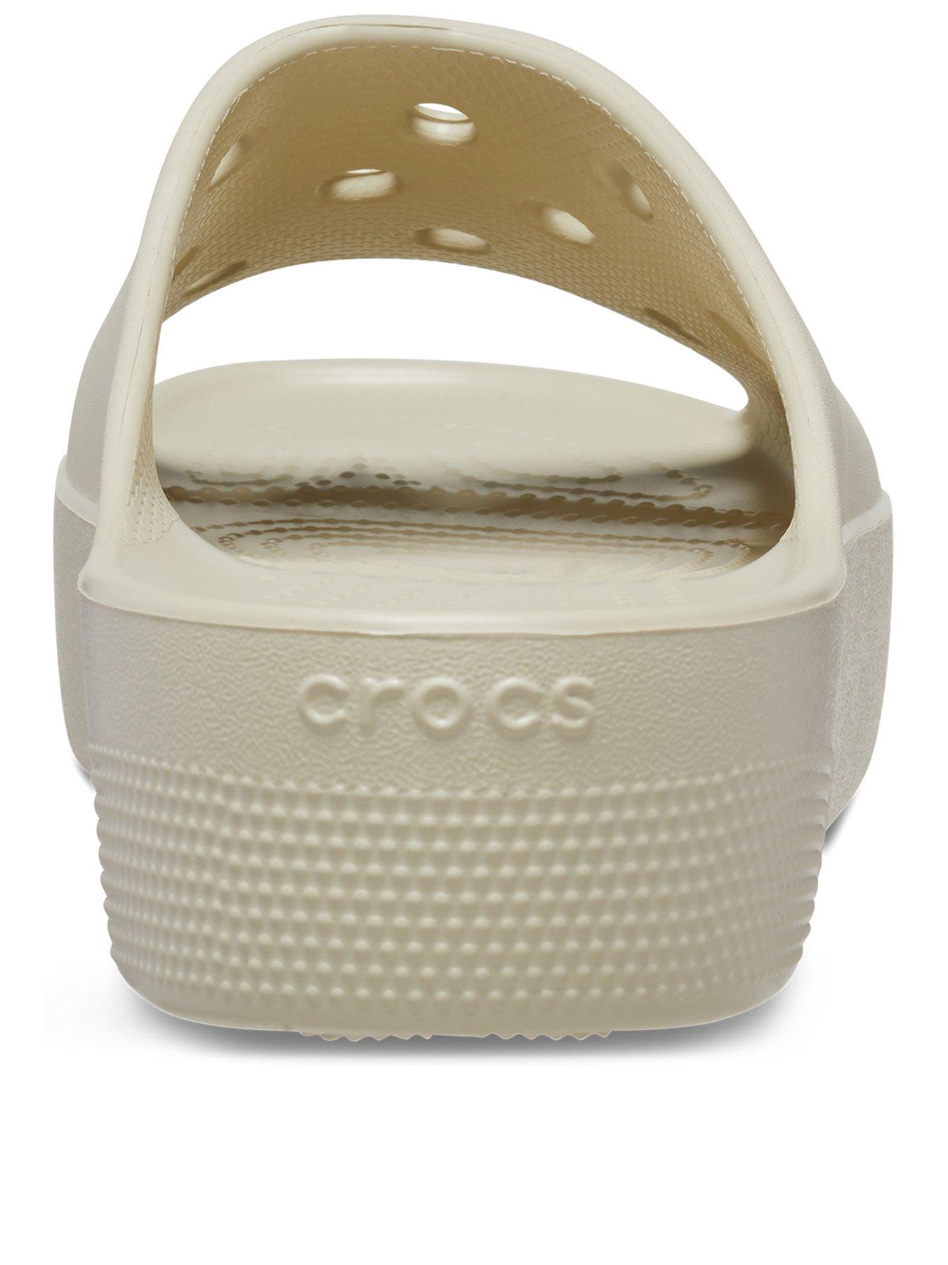 Crocs Classic Crocs Platform Slide - Beige | very.co.uk