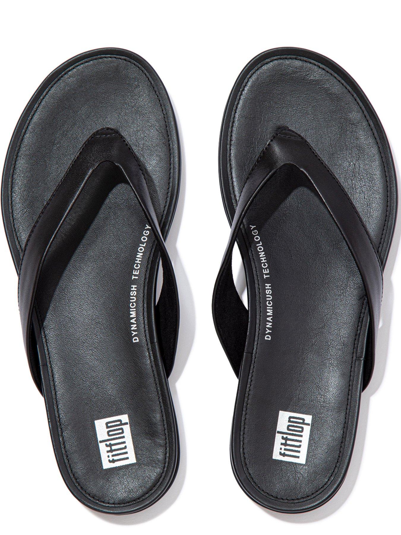 Gracie Leather Flip-flops - All Black