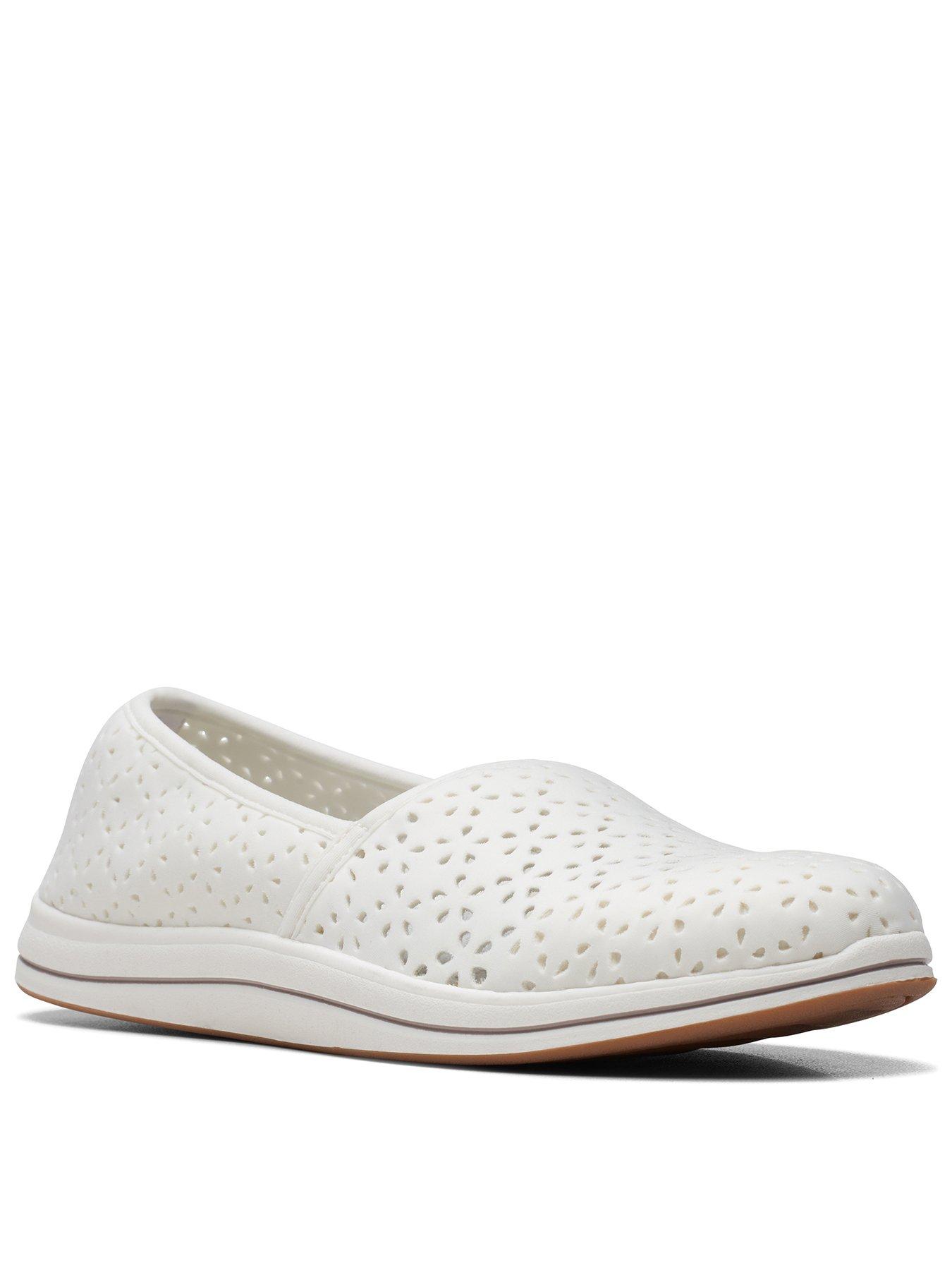 Clarks perforated hot sale slip on