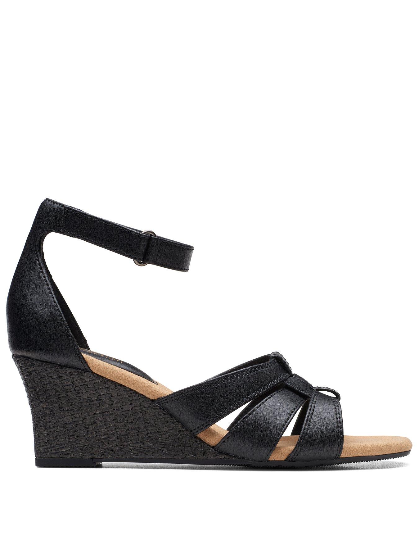 Clarks wide fit clearance wedge sandals